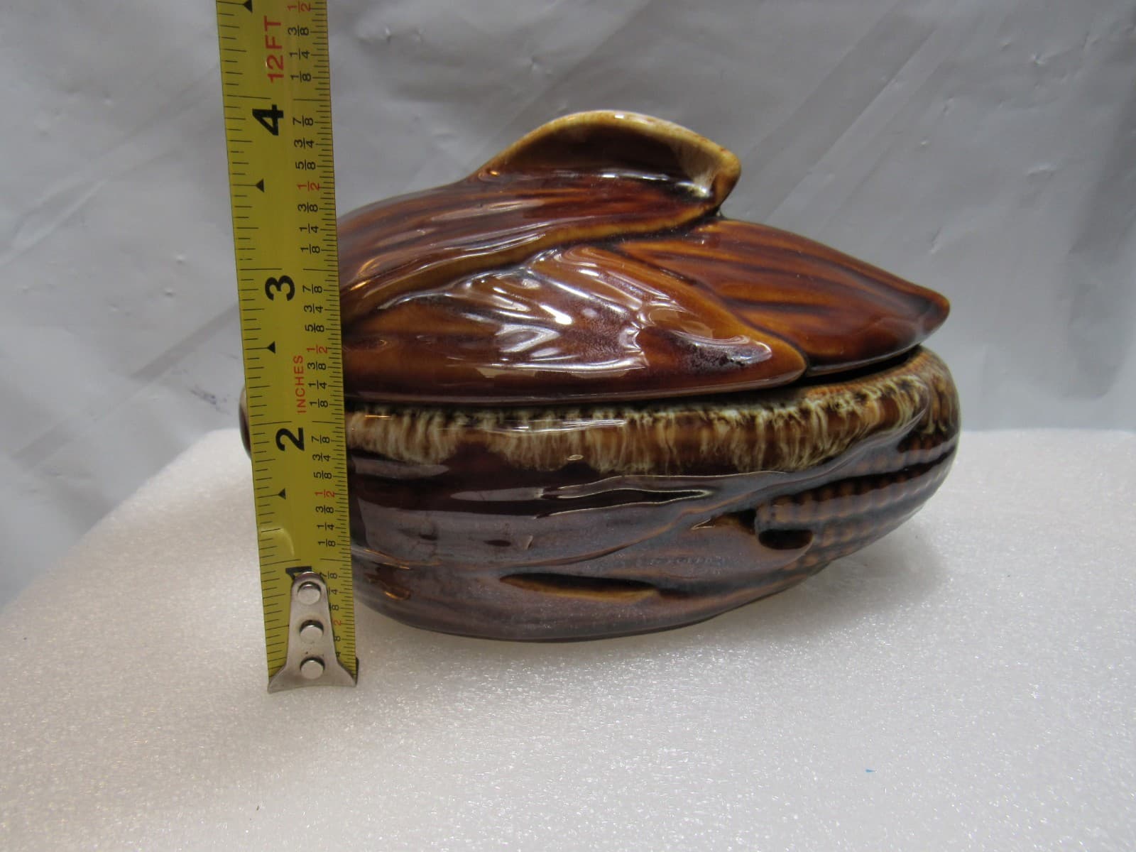 VTG Terrace Maize Ware Brown Drip Shawnee Corn Cob King Covered Dish #73 (I40S) - Thumbnail 9