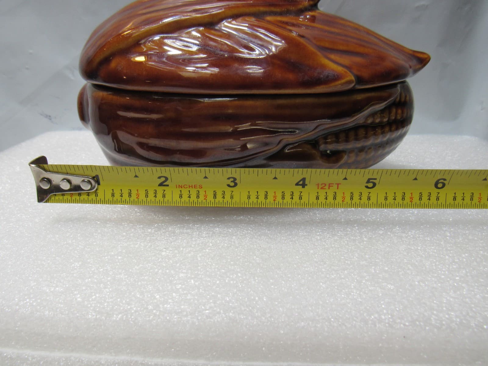 VTG Terrace Maize Ware Brown Drip Shawnee Corn Cob King Covered Dish #73 (I42S) - Thumbnail 9