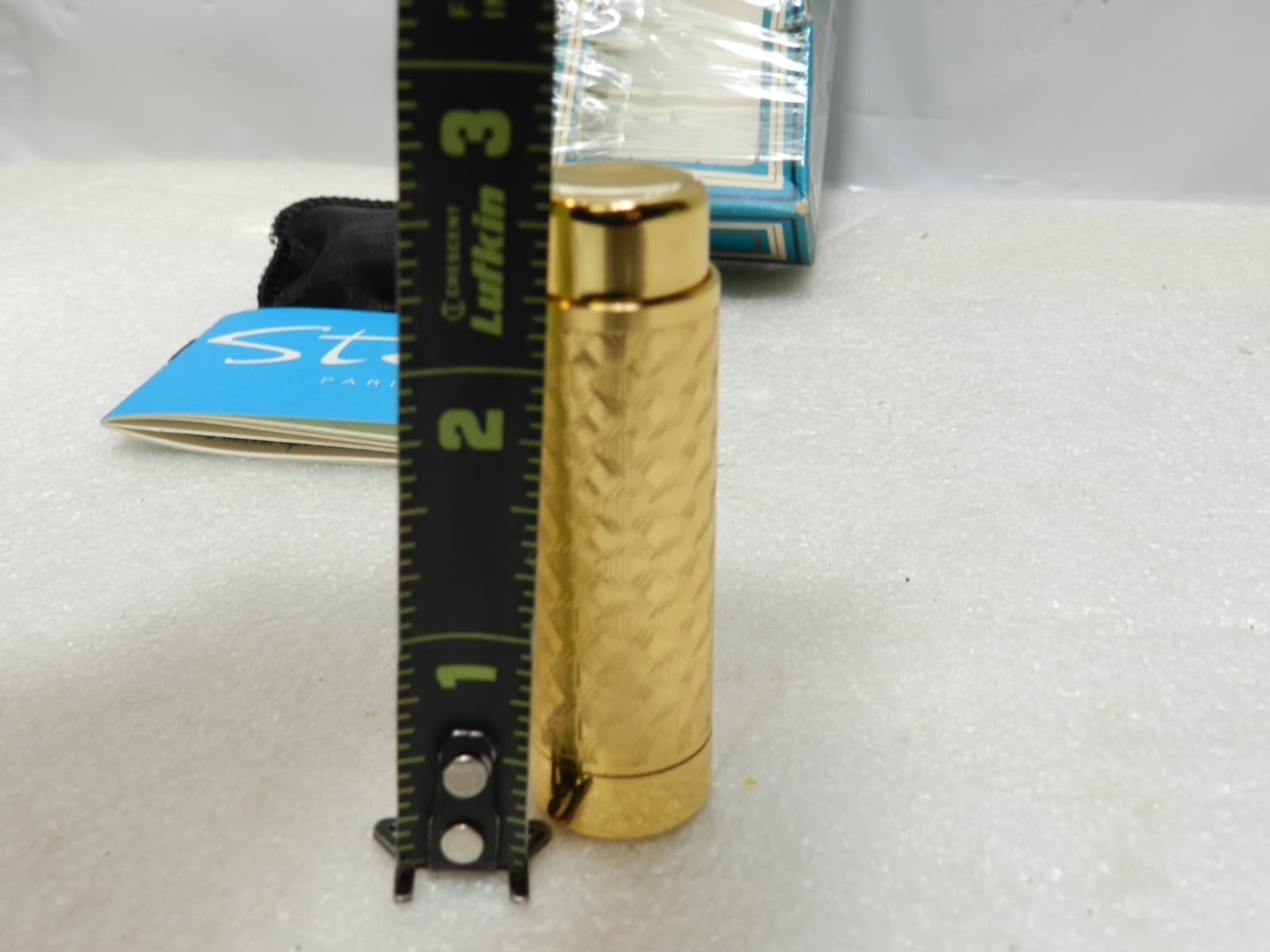 VTG Paris France Step Refillable Metal Perfume Bottle Gold Tone w/Box C17J - Thumbnail 5