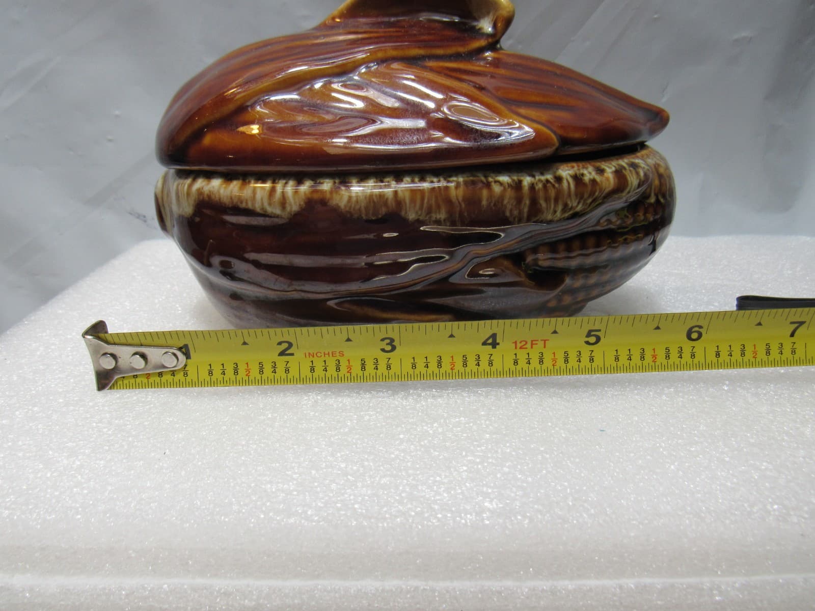 VTG Terrace Maize Ware Brown Drip Shawnee Corn Cob King Covered Dish #73 (I40S) - Thumbnail 8