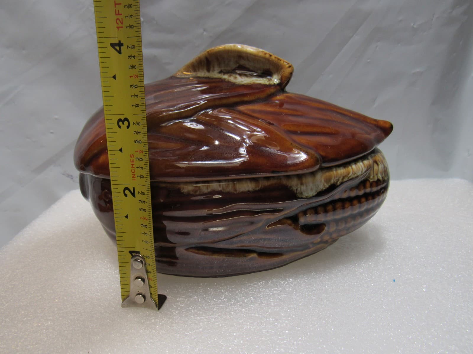 VTG Terrace Maize Ware Brown Drip Shawnee Corn Cob King Covered Dish #73 (I39S) - Thumbnail 10