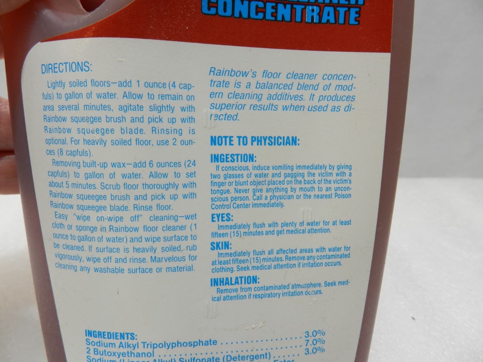 Genuine Rainbow Vacuum Floor Cleaner Concentrate 32 Fl. Oz. SEALED (E17K) - Thumbnail 5