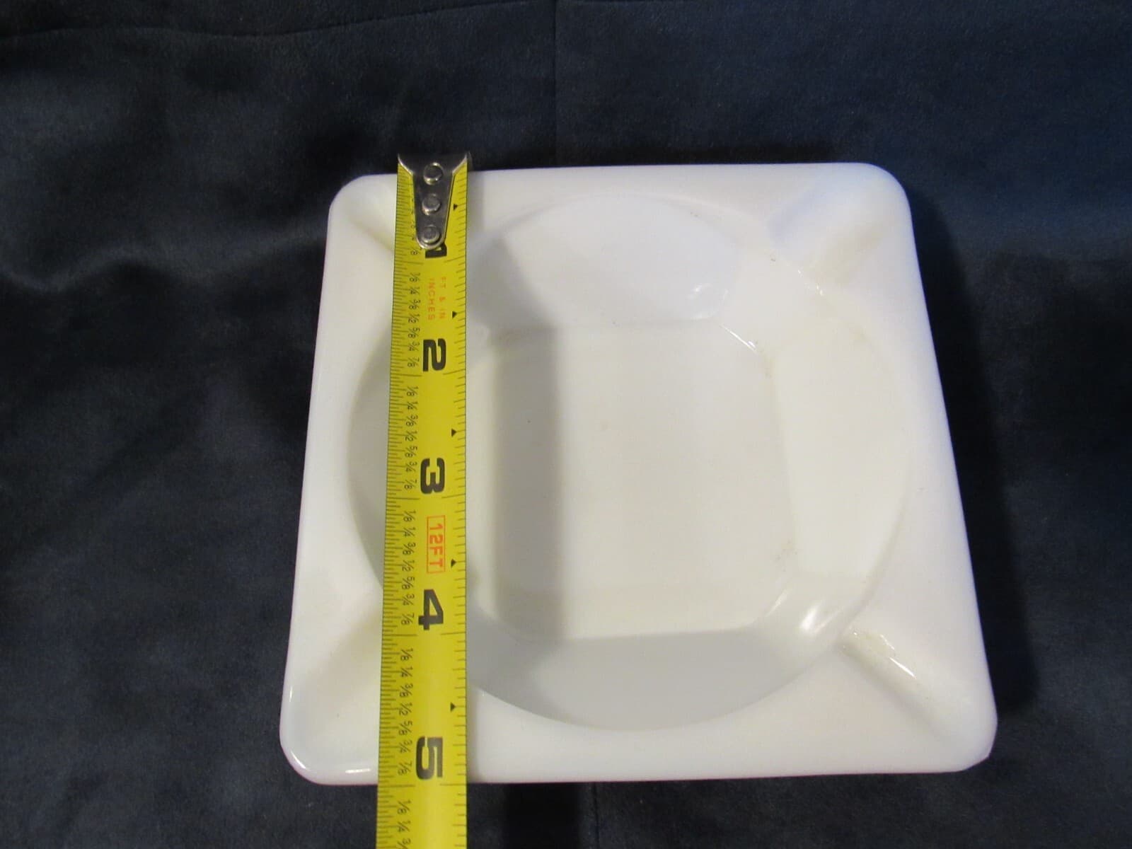 Westmoreland Milk Glass Opaque White Beaded Paneled Grape 5" Ashtray X99S - Thumbnail 6