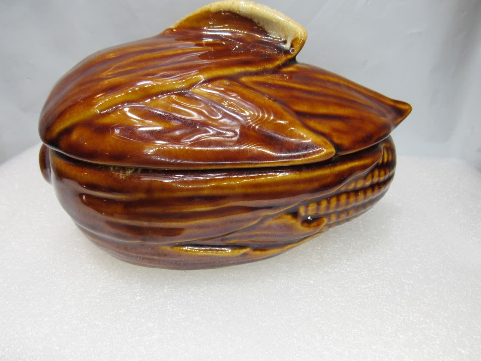 VTG Terrace Maize Ware Brown Drip Shawnee Corn Cob King Covered Dish #73 (I42S) - Thumbnail 4