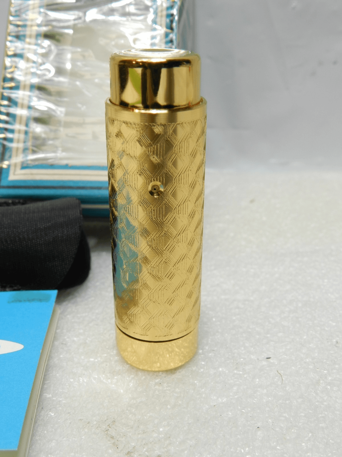 VTG Paris France Step Refillable Metal Perfume Bottle Gold Tone w/Box C17J - Thumbnail 2