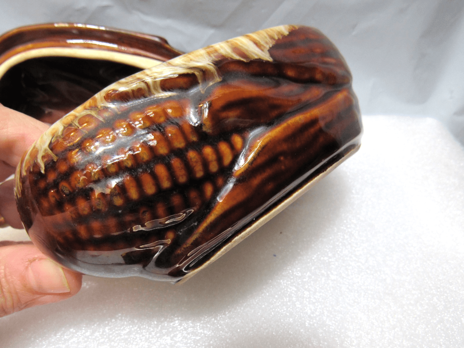 VTG Terrace Maize Ware Brown Drip Shawnee Corn Cob King Covered Dish #73 (I43S) - Thumbnail 8