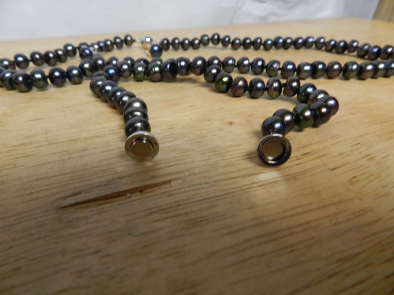 Pacific Pearl PALLISER LAGOON Midnight 7-8mm Pearl Necklace Bracelet & Earring K - Thumbnail 4