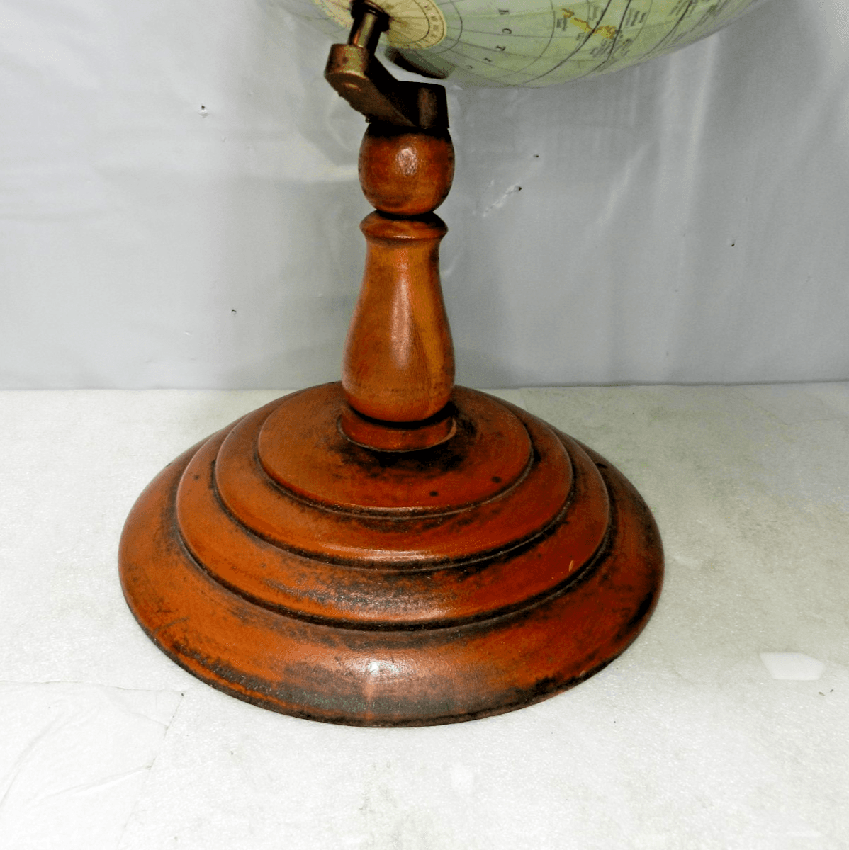 Rare 1890's 12" Rand McNally Terrestrial Globe on Wooden Stand (L44S) - Thumbnail 4
