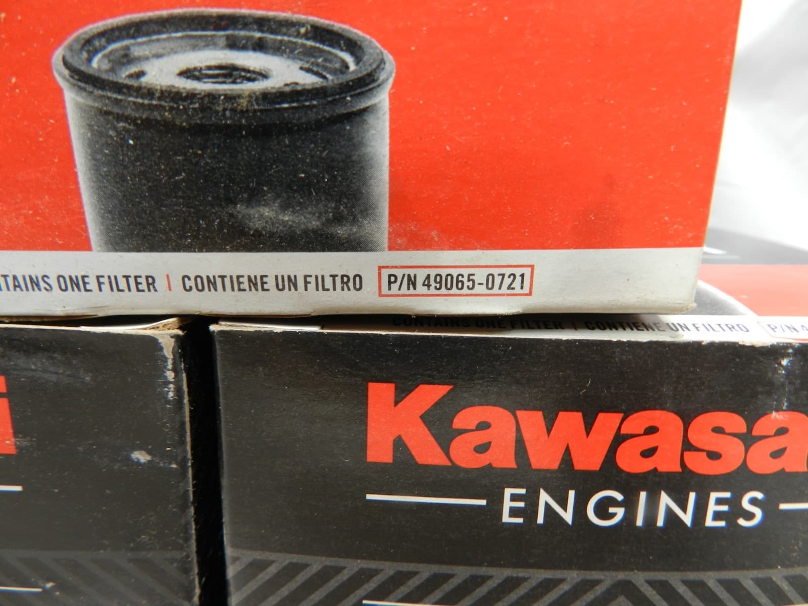 3 Pack Kawasaki 49065-0721 OEM Motor Oil Filter Kawasaki 49065-7007 (K28J) - Thumbnail 2