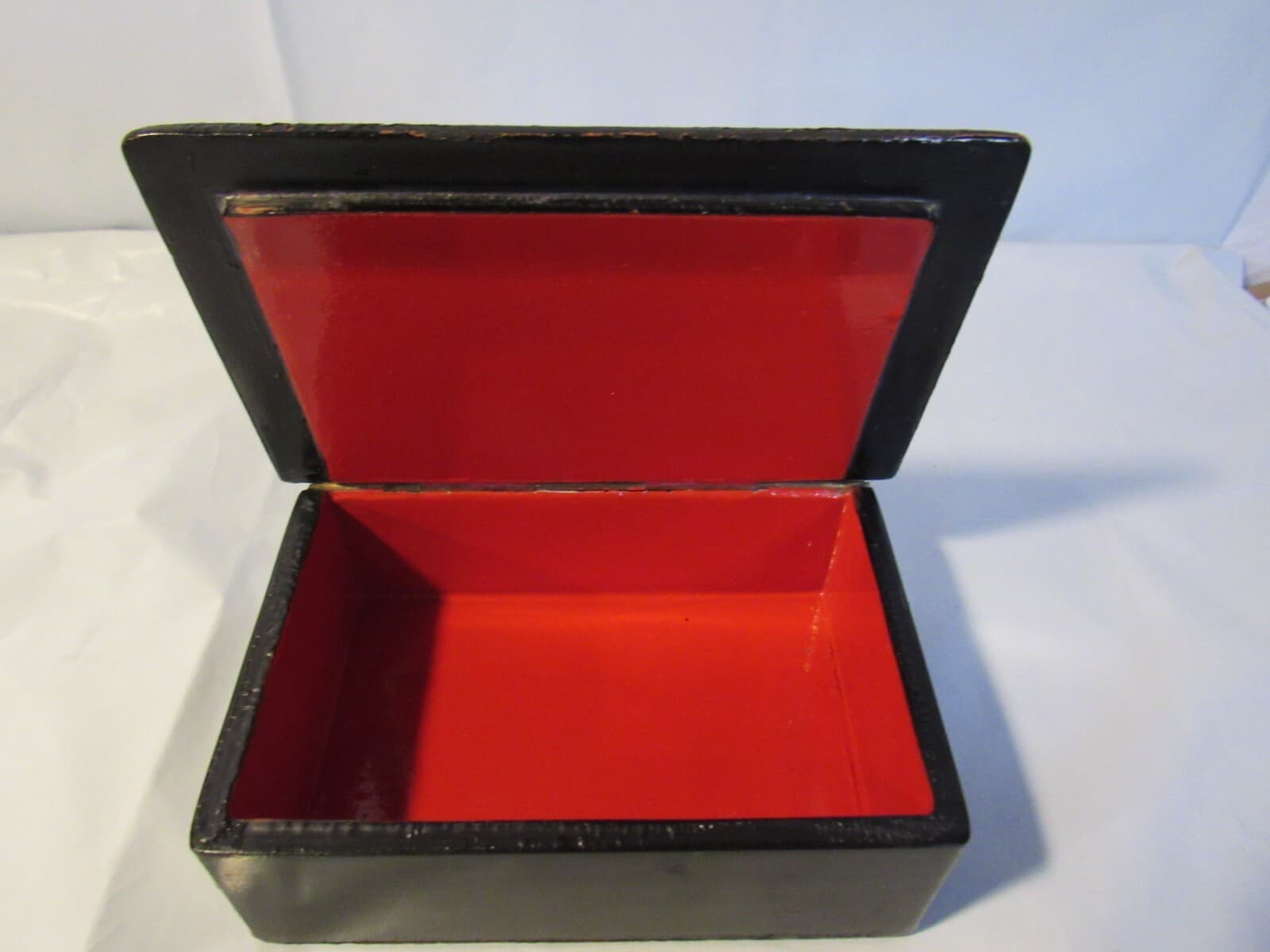 Vintage Fedoskino Russian Lacquer Jewelry Trinket Box Landscape Harvest Y7S - Thumbnail 6