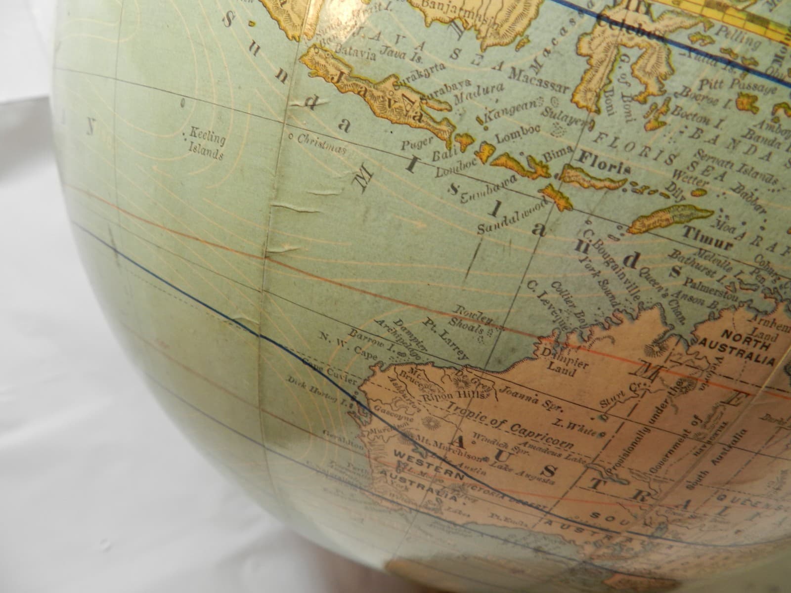 Rare 1890's 12" Rand McNally Terrestrial Globe on Wooden Stand (L44S) - Thumbnail 15