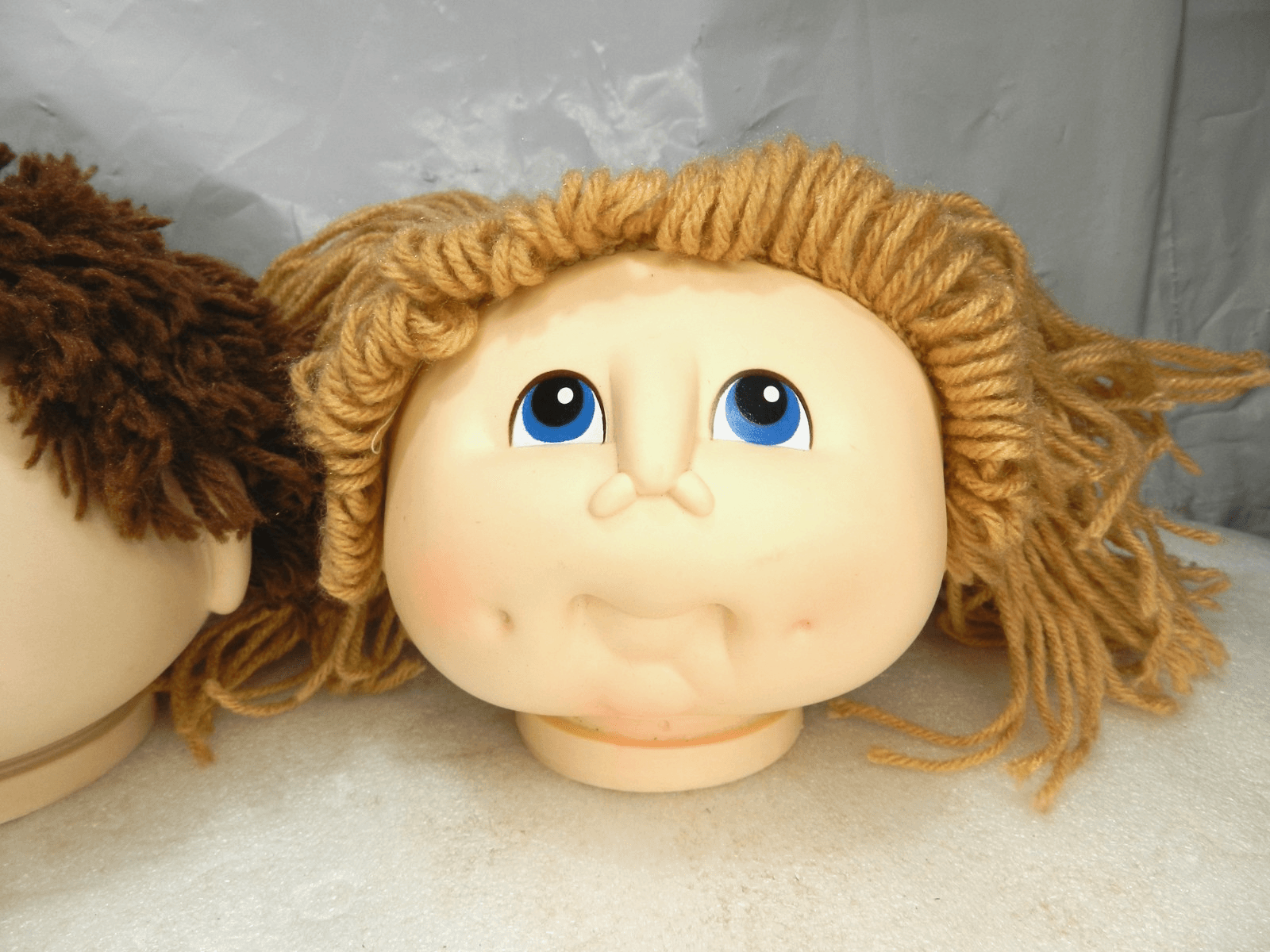 3 Cabbage Patch Doll Heads 1984 Heads Only 2 Girls 1 Boy Unused Doll Making K30J - Thumbnail 4