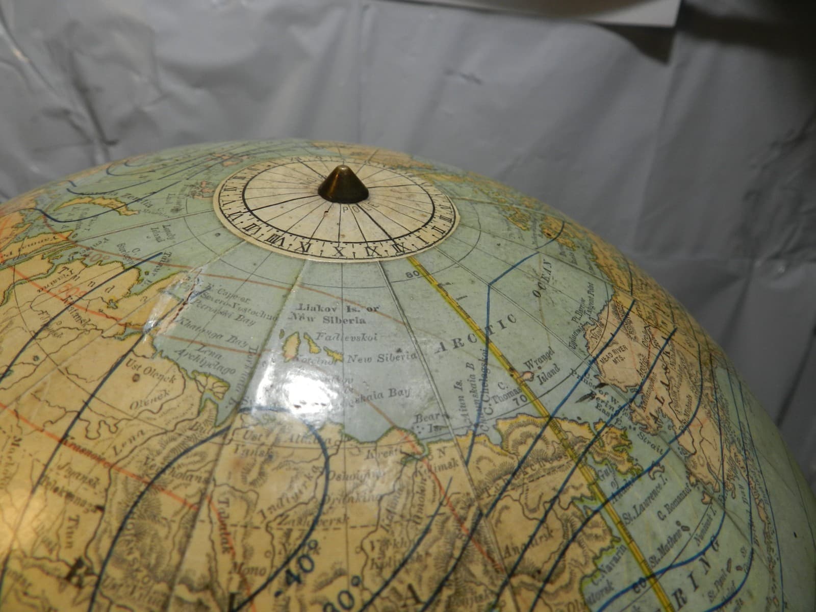 Rare 1890's 12" Rand McNally Terrestrial Globe on Wooden Stand (L44S) - Thumbnail 17