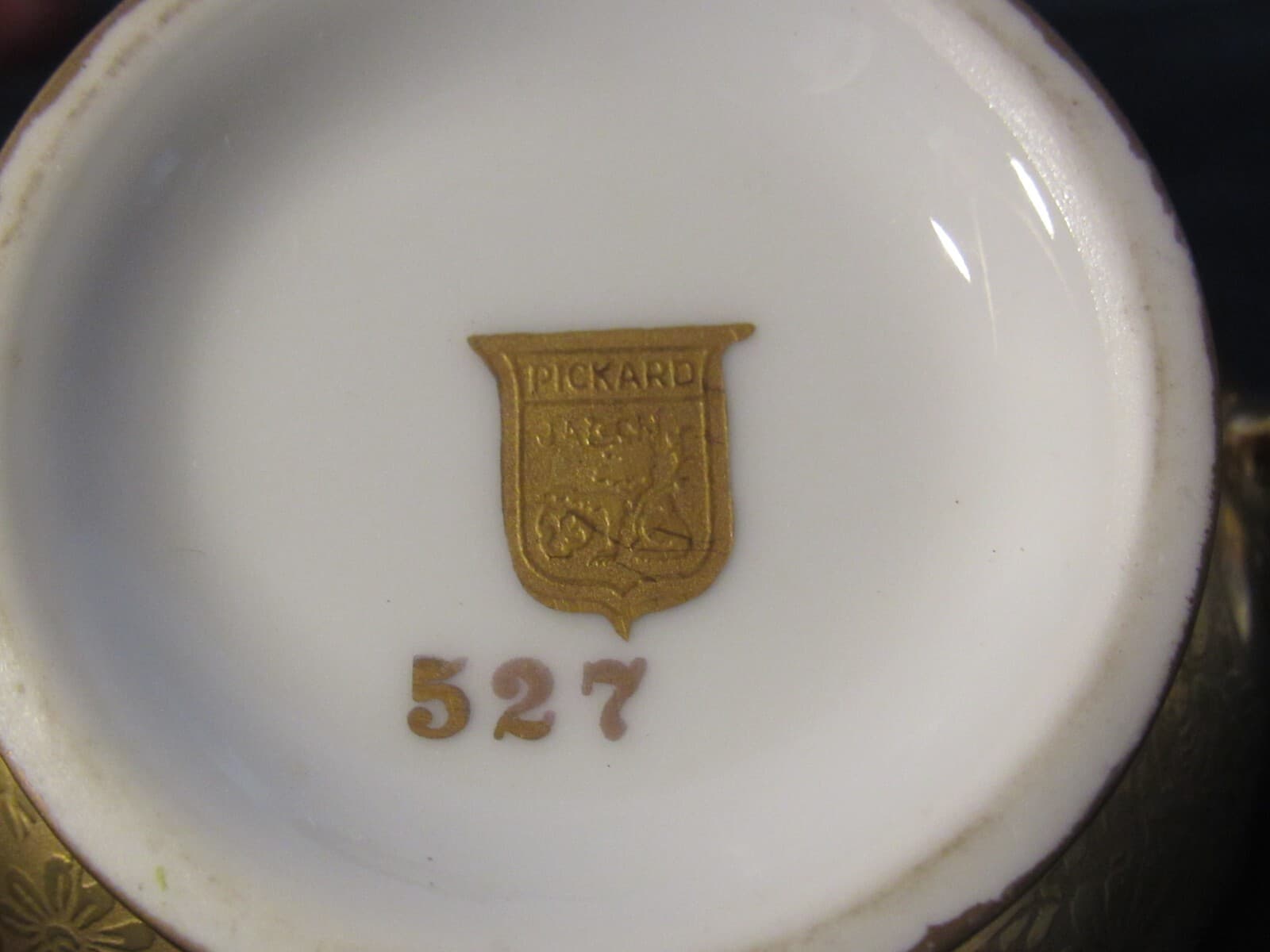 Vintage Pickard China ROSE & DAISY Gold Creamer and Sugar Bowl #527 Y8S - Thumbnail 7