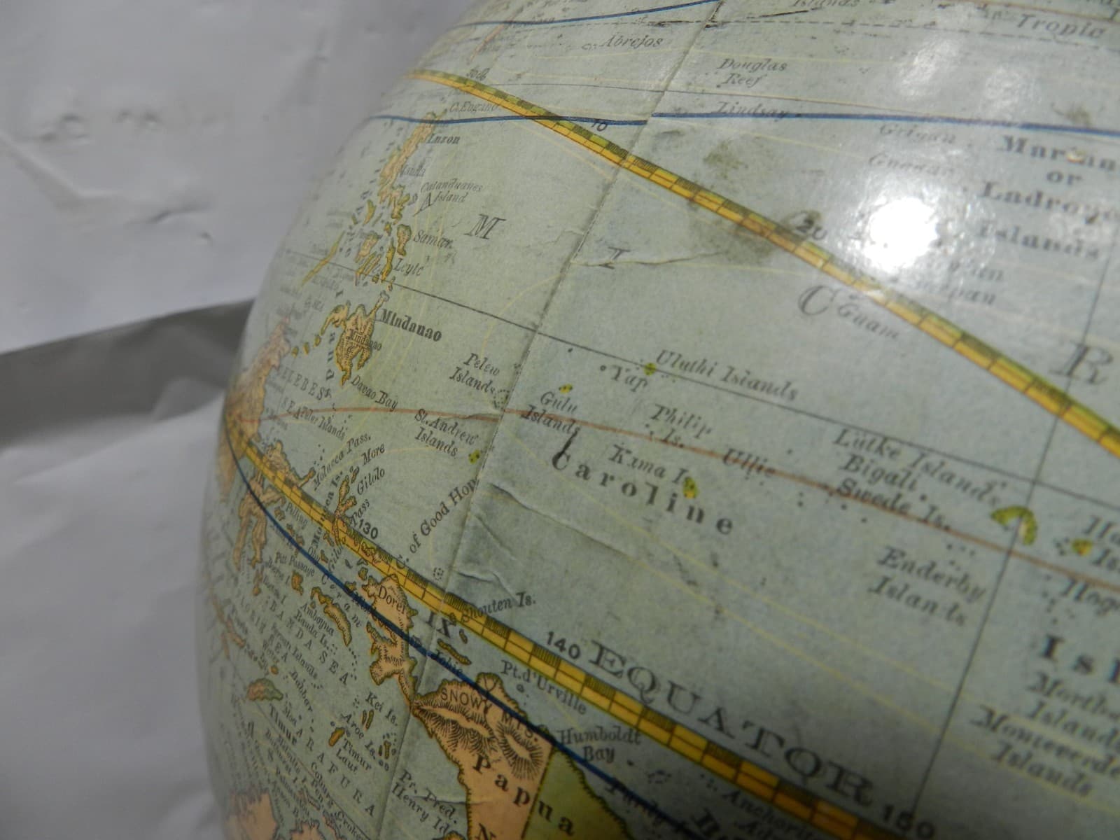Rare 1890's 12" Rand McNally Terrestrial Globe on Wooden Stand (L44S) - Thumbnail 16