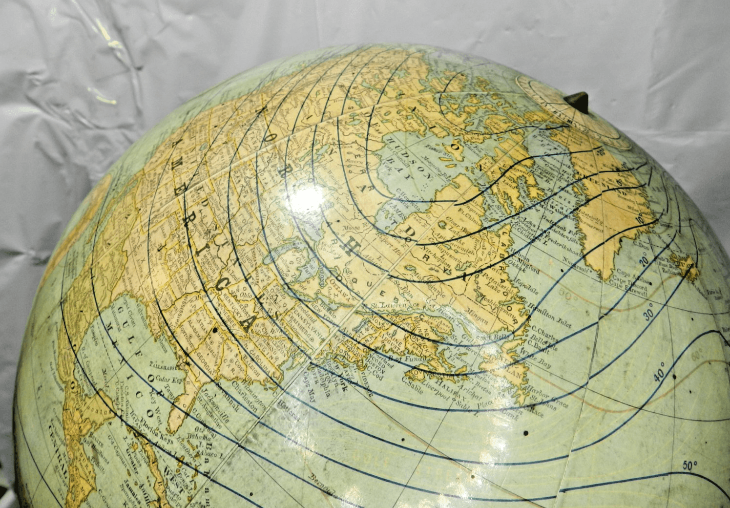 Rare 1890's 12" Rand McNally Terrestrial Globe on Wooden Stand (L44S) - Thumbnail 12