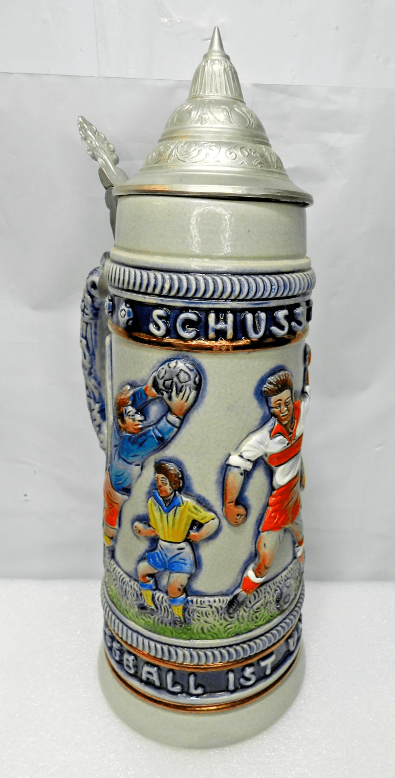 Vintage King XXL Stein Germany Schuss Tor Fussball Ist Unser Leben 12" (L98S) - Thumbnail 3