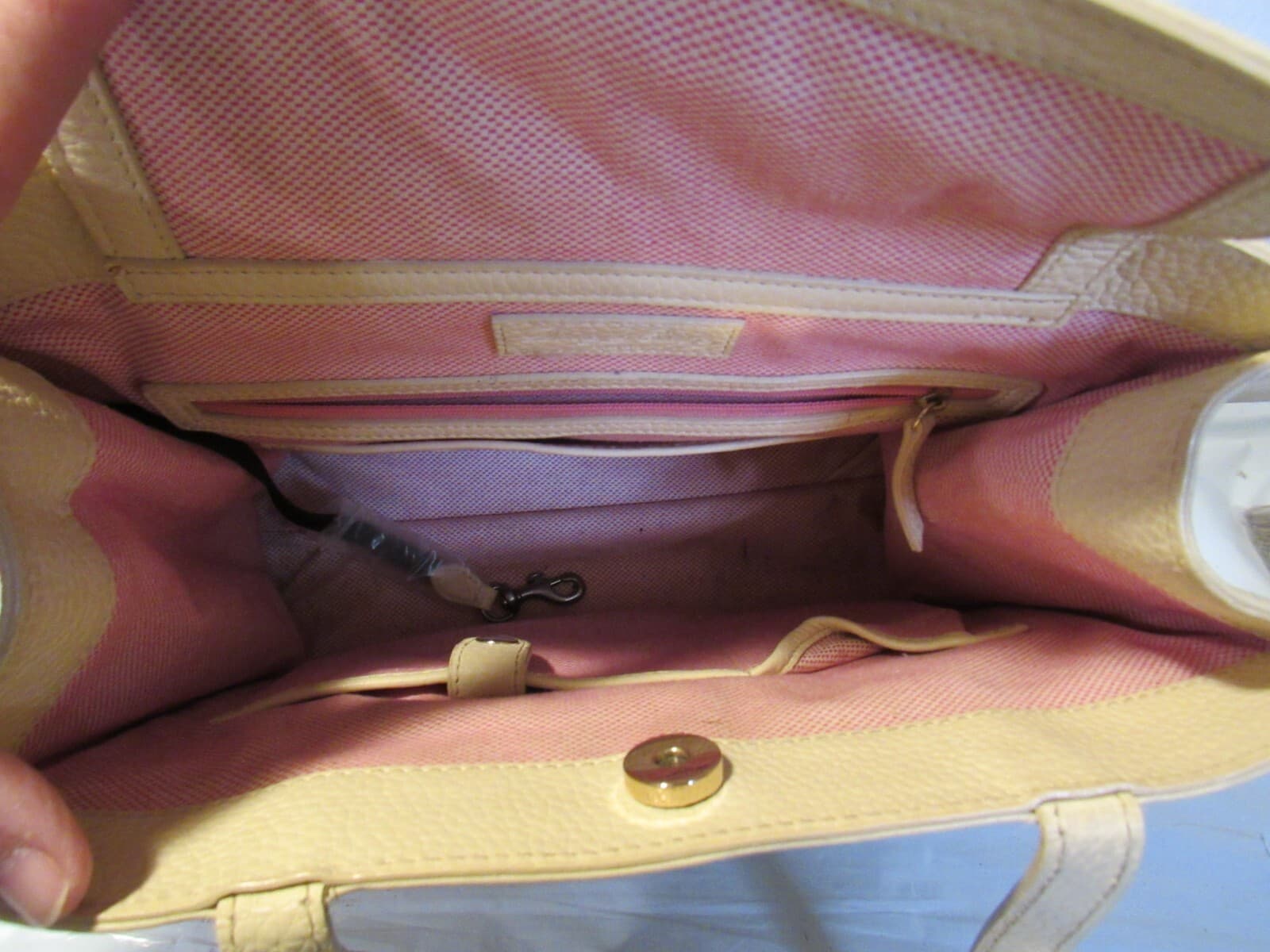 Dooney & Bourke Pebble Grain Handbag Tote Cream Double Strap V20K - Thumbnail 5