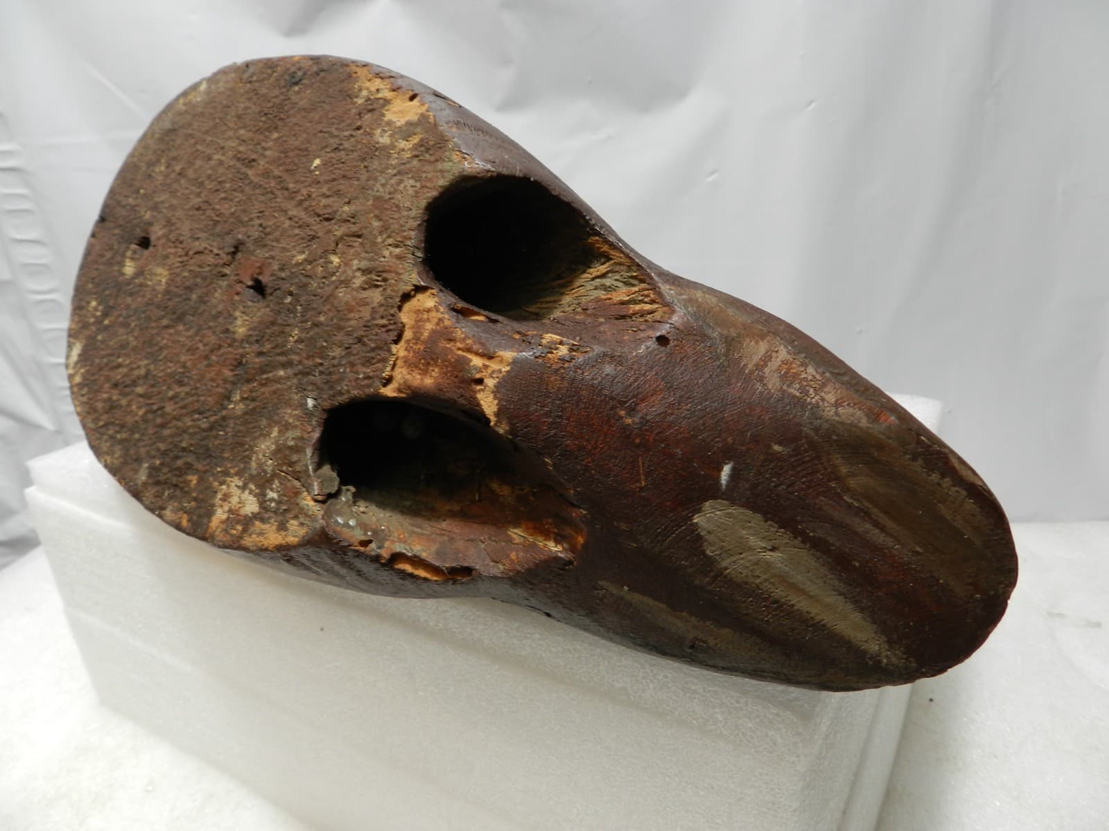 Antique Primitive Weathered Wooden Mallard Duck Decoy 17" Folk Rustic (I93S) - Thumbnail 10