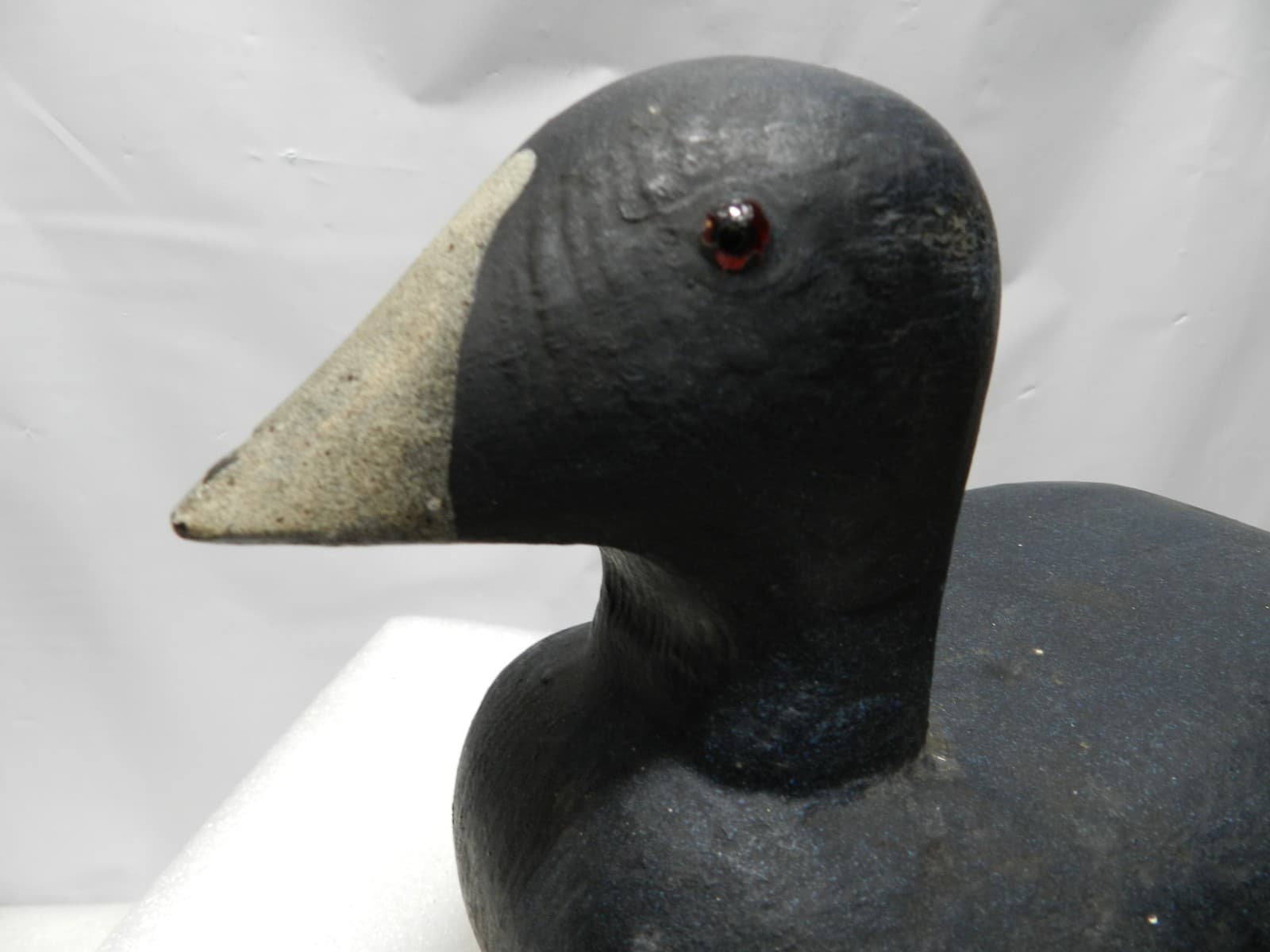 Antique Primitive Wood Carved Coot Duck Decoy w/Glass Eyes Folk Art 12" (I94S) - Thumbnail 8