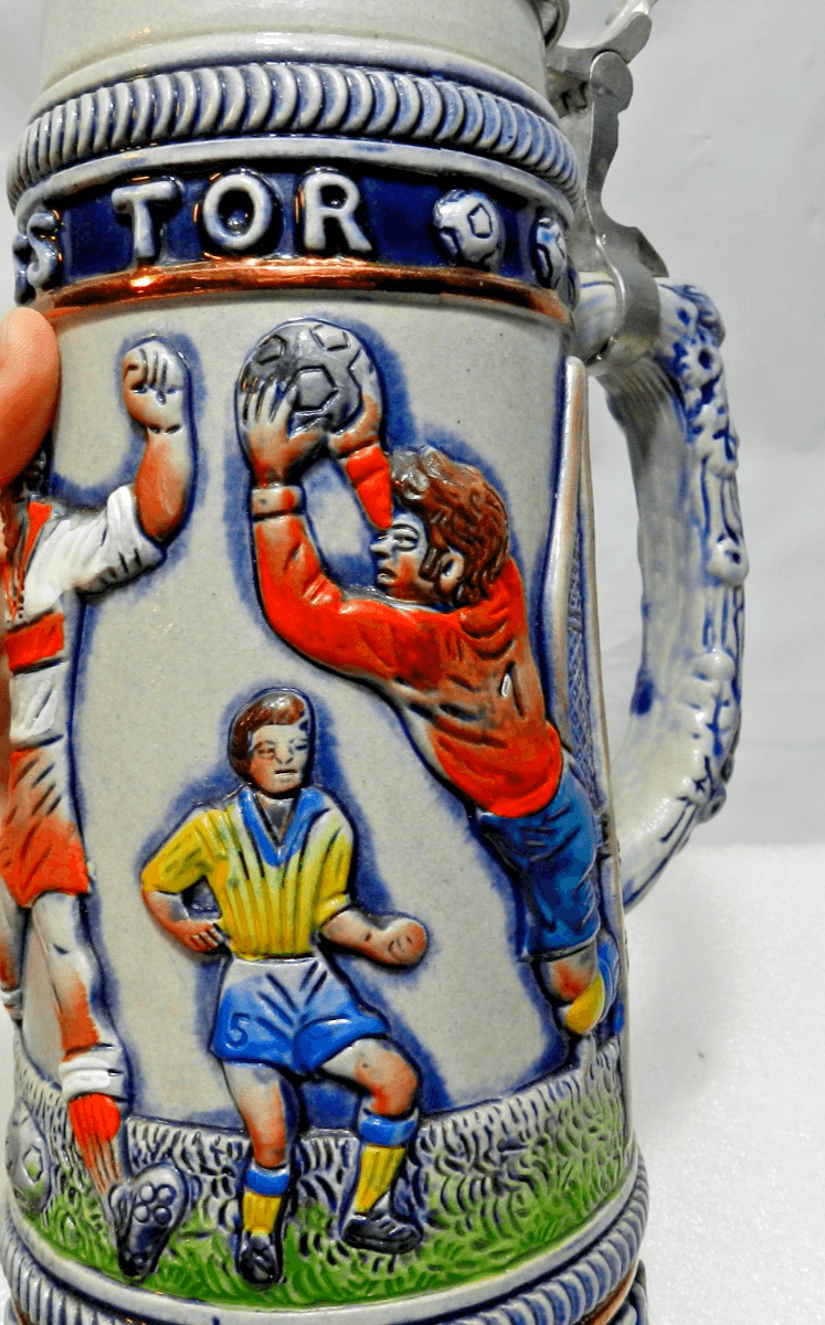 Vintage King XXL Stein Germany Schuss Tor Fussball Ist Unser Leben 12" (L98S) - Thumbnail 13
