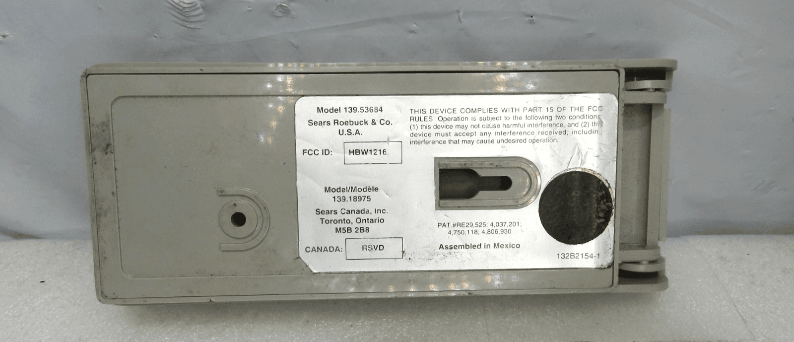 Sears Garage Door Keyless Entry Keypad Assembly Model 139.53684/139.1879 (J33J) - Thumbnail 5