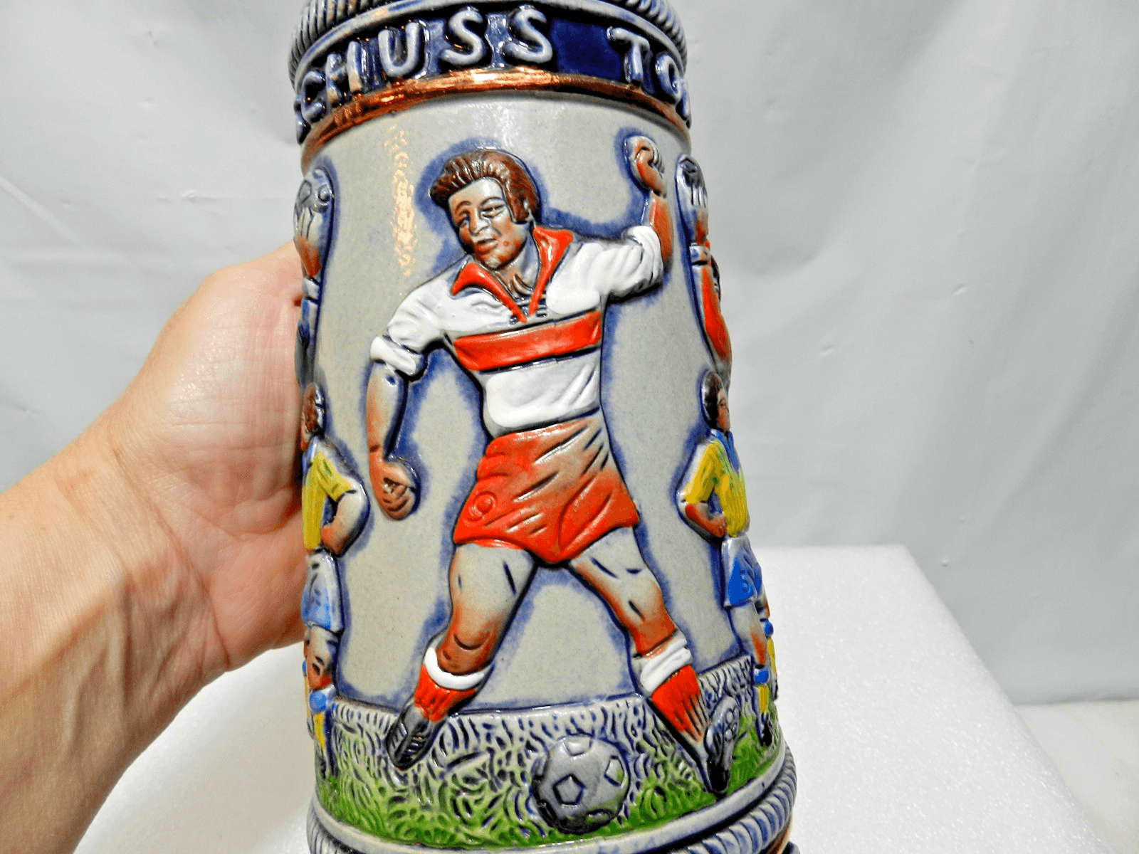 Vintage King XXL Stein Germany Schuss Tor Fussball Ist Unser Leben 12" (L98S) - Thumbnail 12