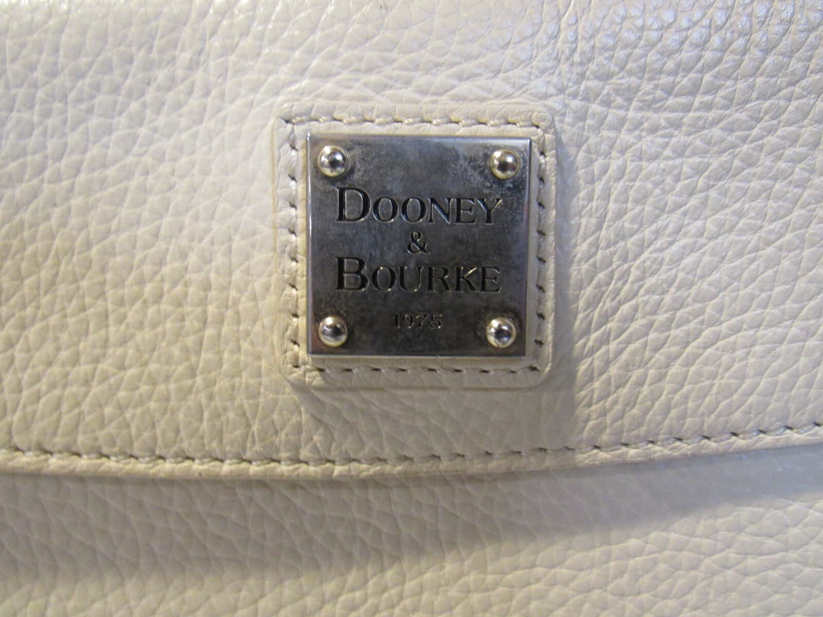 Dooney & Bourke Pebble Grain Handbag Tote Cream Double Strap V20K - Thumbnail 3