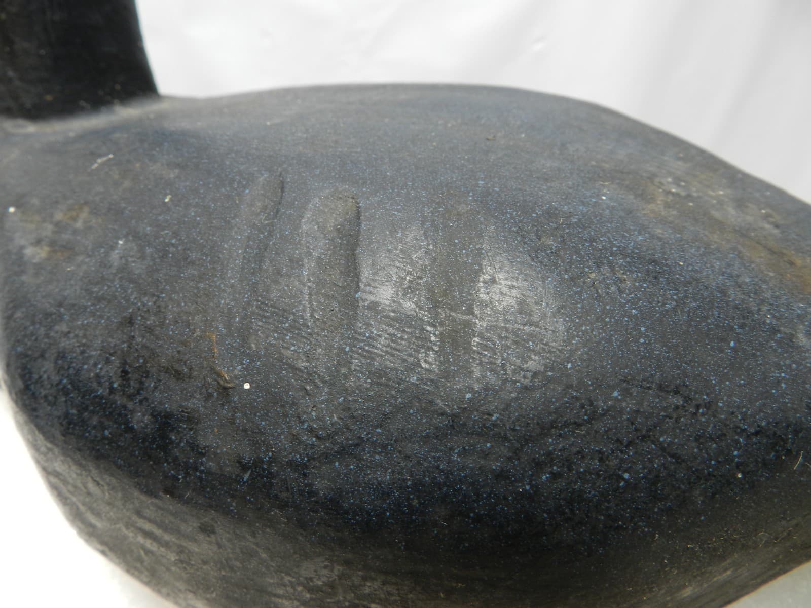Antique Primitive Wood Carved Coot Duck Decoy w/Glass Eyes Folk Art 12" (I94S) - Thumbnail 7