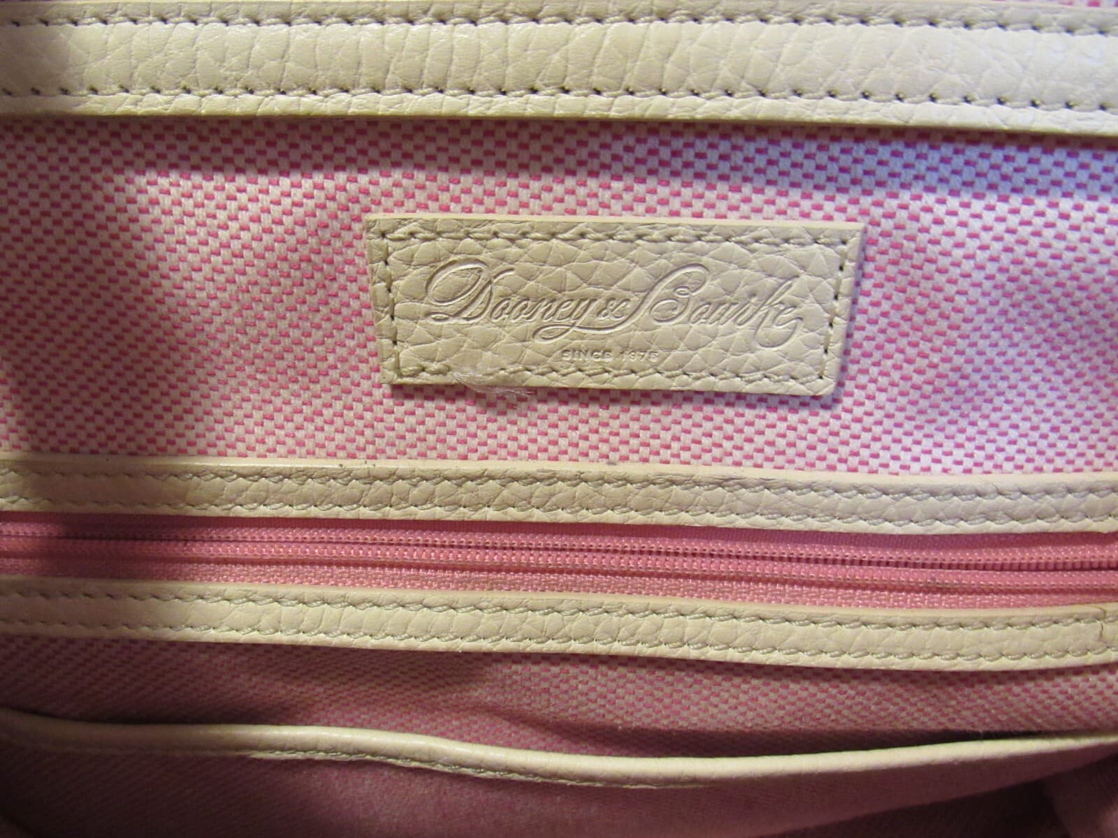 Dooney & Bourke Pebble Grain Handbag Tote Cream Double Strap V20K - Thumbnail 6