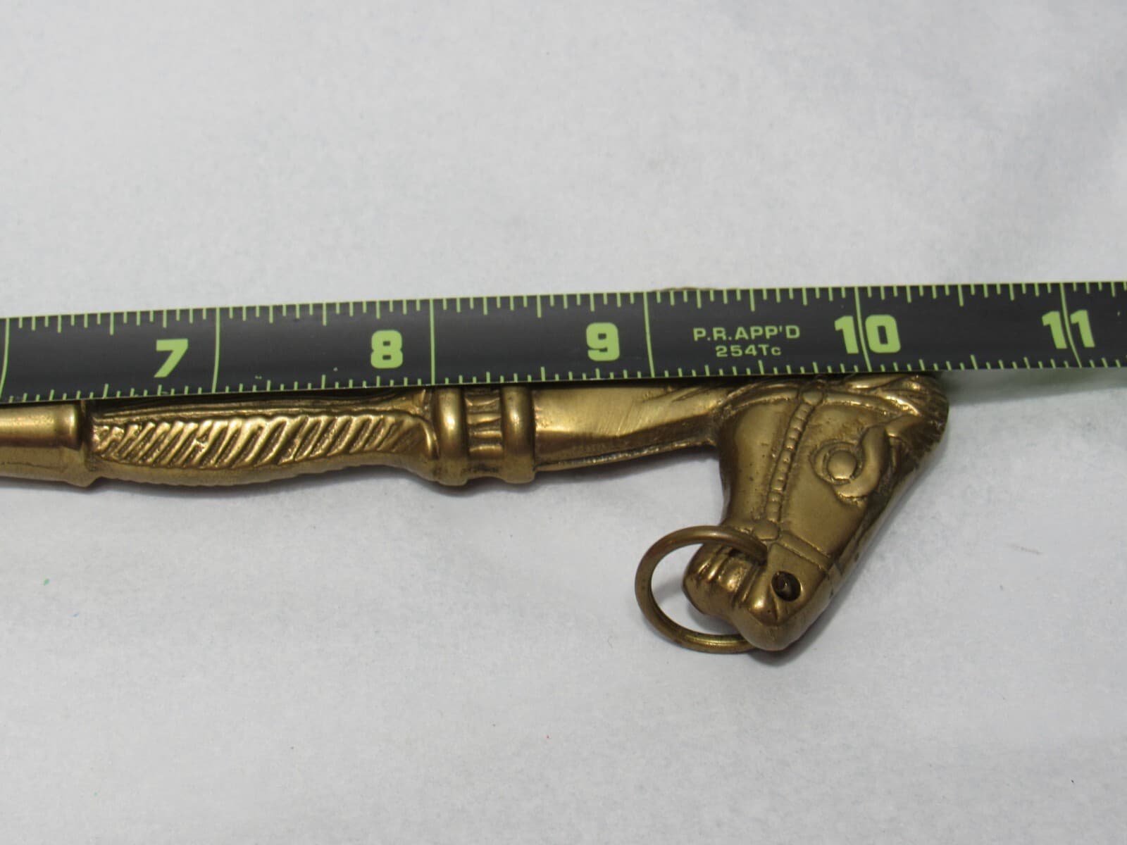 Vintage Brass Valet Accessory Shoehorn Horse Head 10" Long Equestrian (N31M) - Thumbnail 5