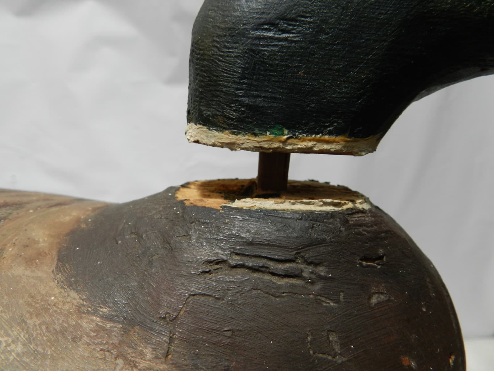 Antique Primitive Weathered Wooden Mallard Duck Decoy 17" Folk Rustic (I93S) - Thumbnail 15