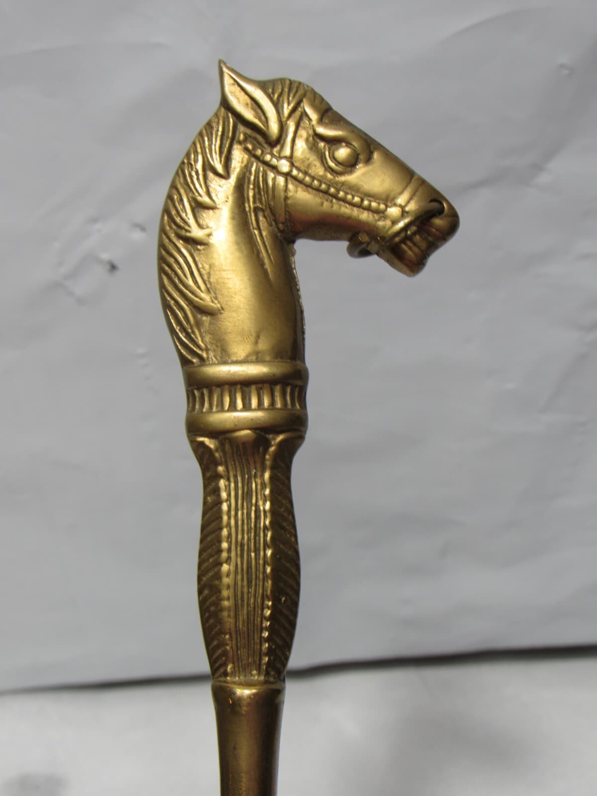Vintage Brass Valet Accessory Shoehorn Horse Head 10" Long Equestrian (N31M) - Thumbnail 3
