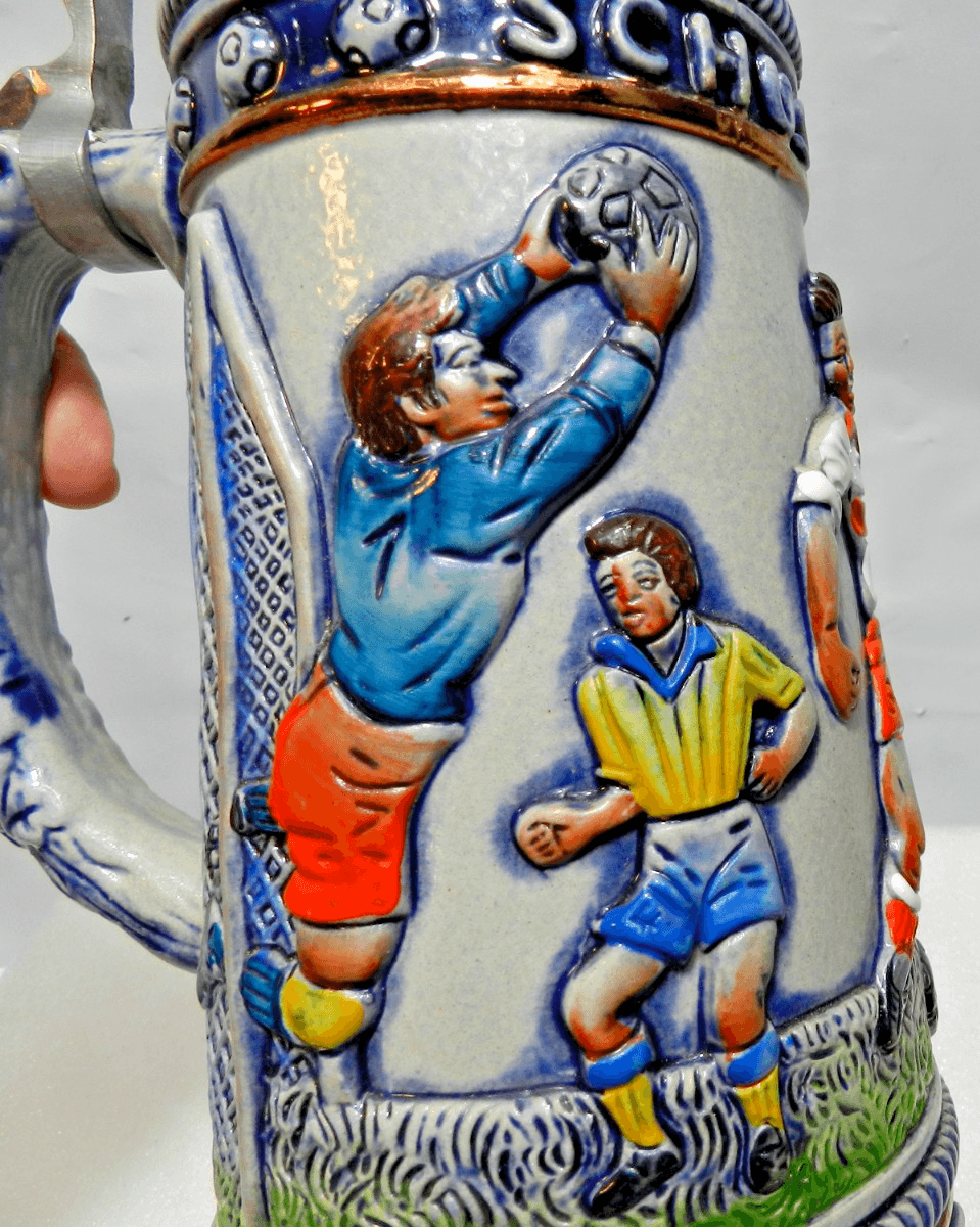 Vintage King XXL Stein Germany Schuss Tor Fussball Ist Unser Leben 12" (L98S) - Thumbnail 14