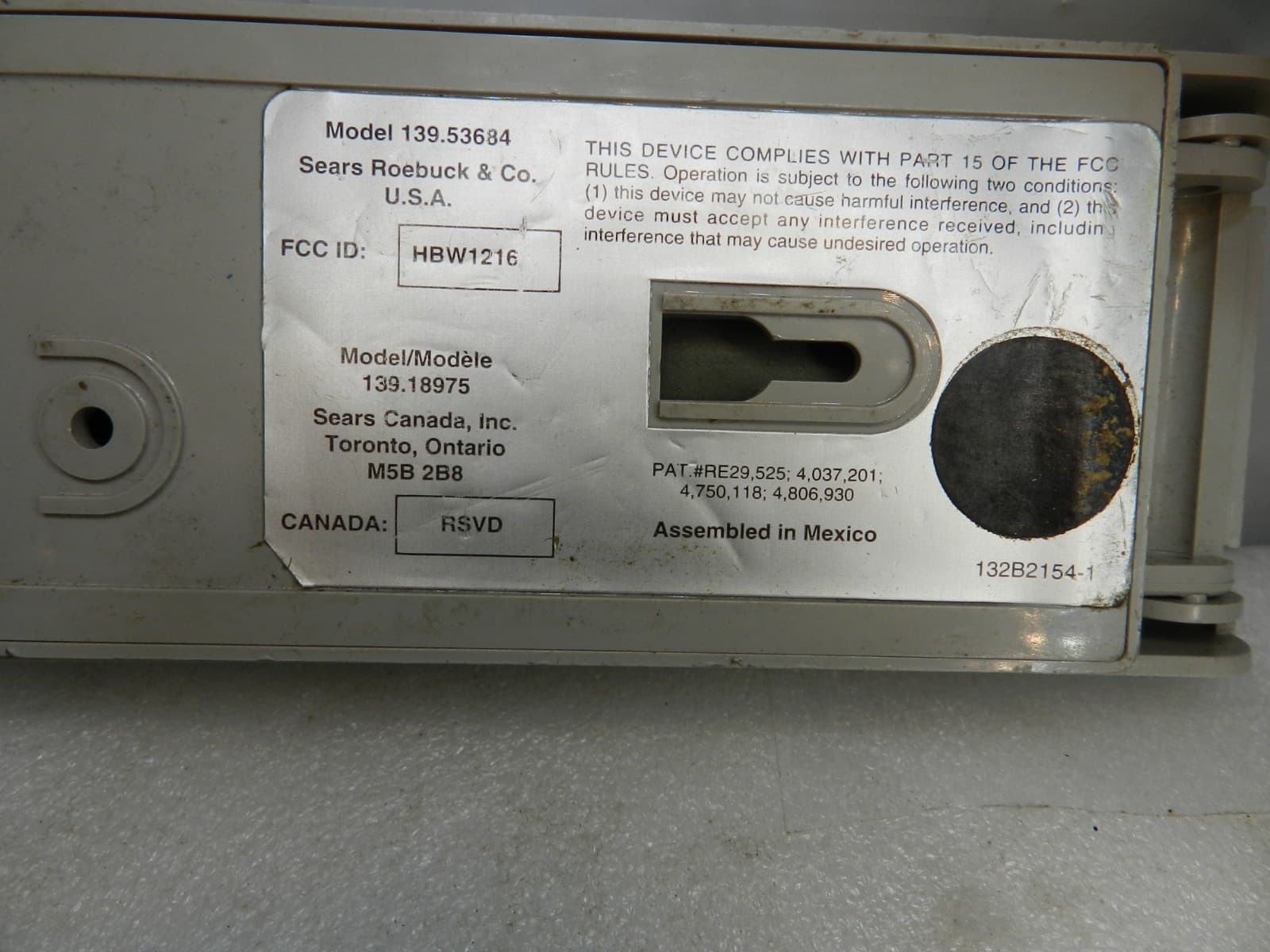 Sears Garage Door Keyless Entry Keypad Assembly Model 139.53684/139.1879 (J33J) - Thumbnail 4