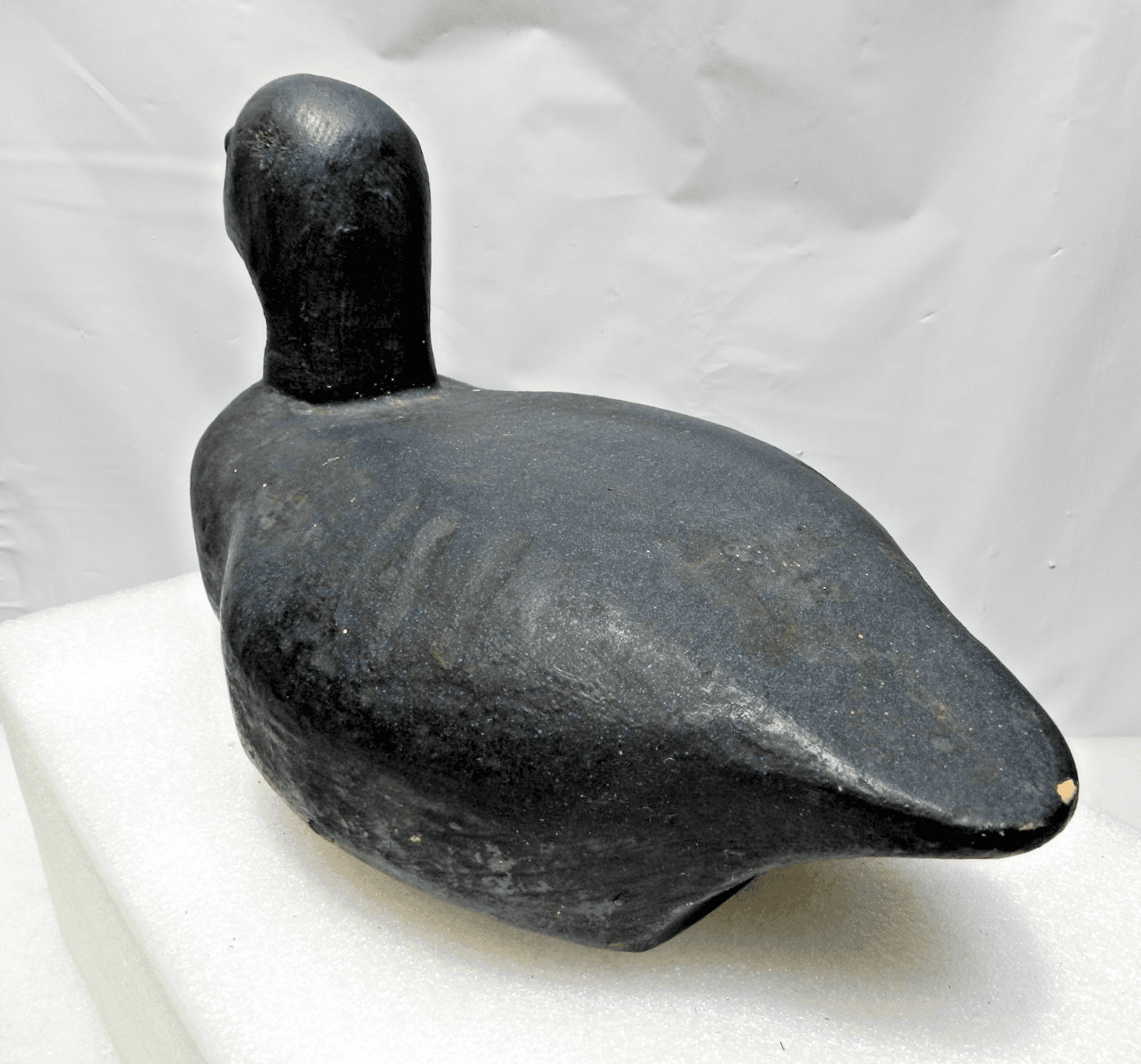 Antique Primitive Wood Carved Coot Duck Decoy w/Glass Eyes Folk Art 12" (I94S) - Thumbnail 5