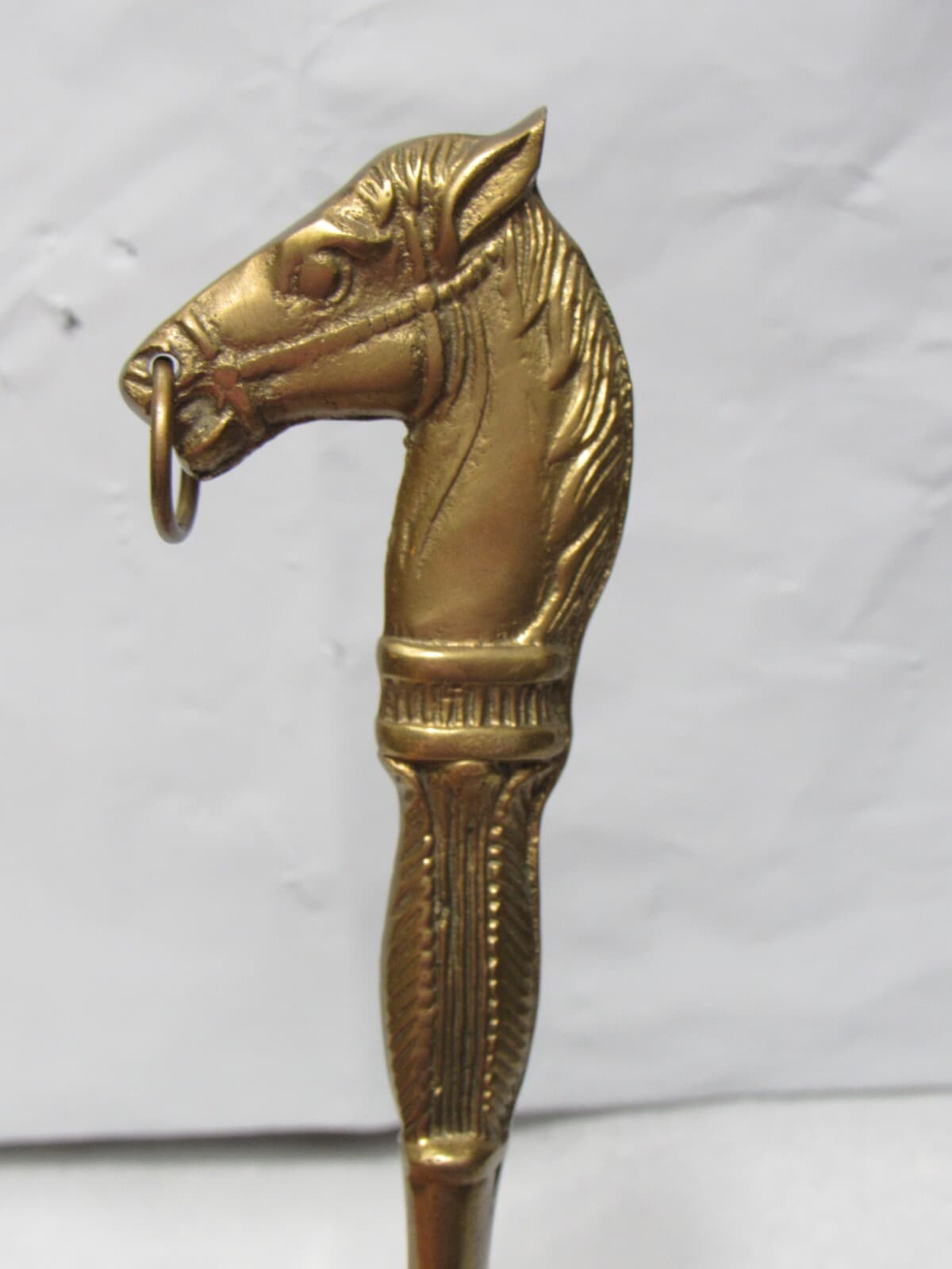Vintage Brass Valet Accessory Shoehorn Horse Head 10" Long Equestrian (N31M) - Thumbnail 4