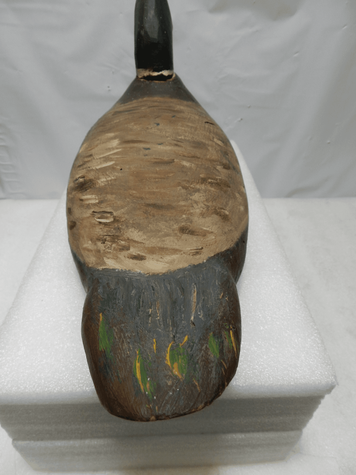 Antique Primitive Weathered Wooden Mallard Duck Decoy 17" Folk Rustic (I93S) - Thumbnail 12