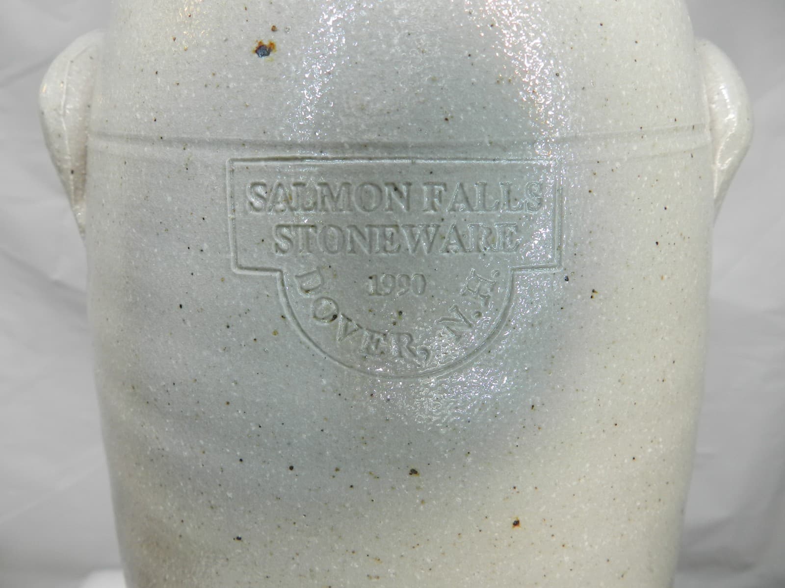 SALMON FALLS Dover, NH Salt Glazed Pottery Crock Lamp Amish Buggy Design I48S - Thumbnail 2