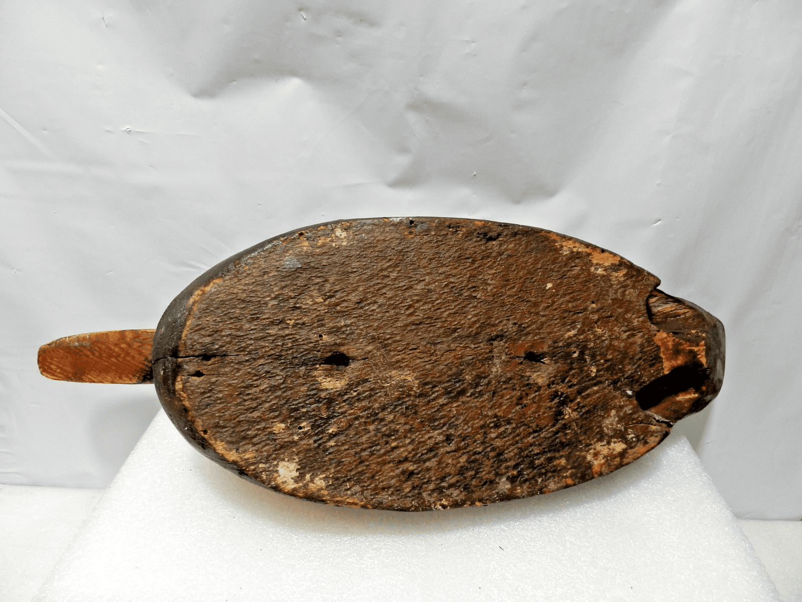 Antique Primitive Weathered Wooden Mallard Duck Decoy 17" Folk Rustic (I93S) - Thumbnail 9