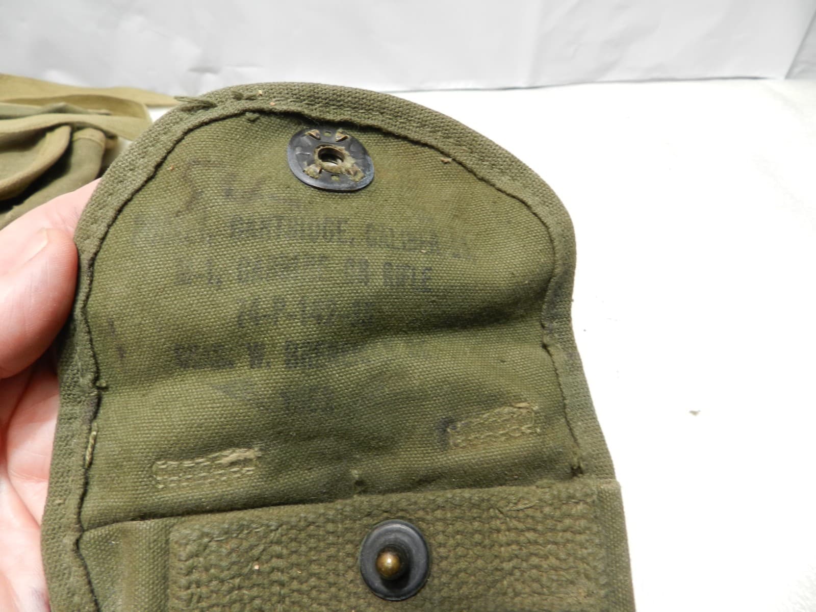 Original U S WWII Triple Grenade Pouch WWII Korean War & Ammo Pouches A16JJ - Thumbnail 15