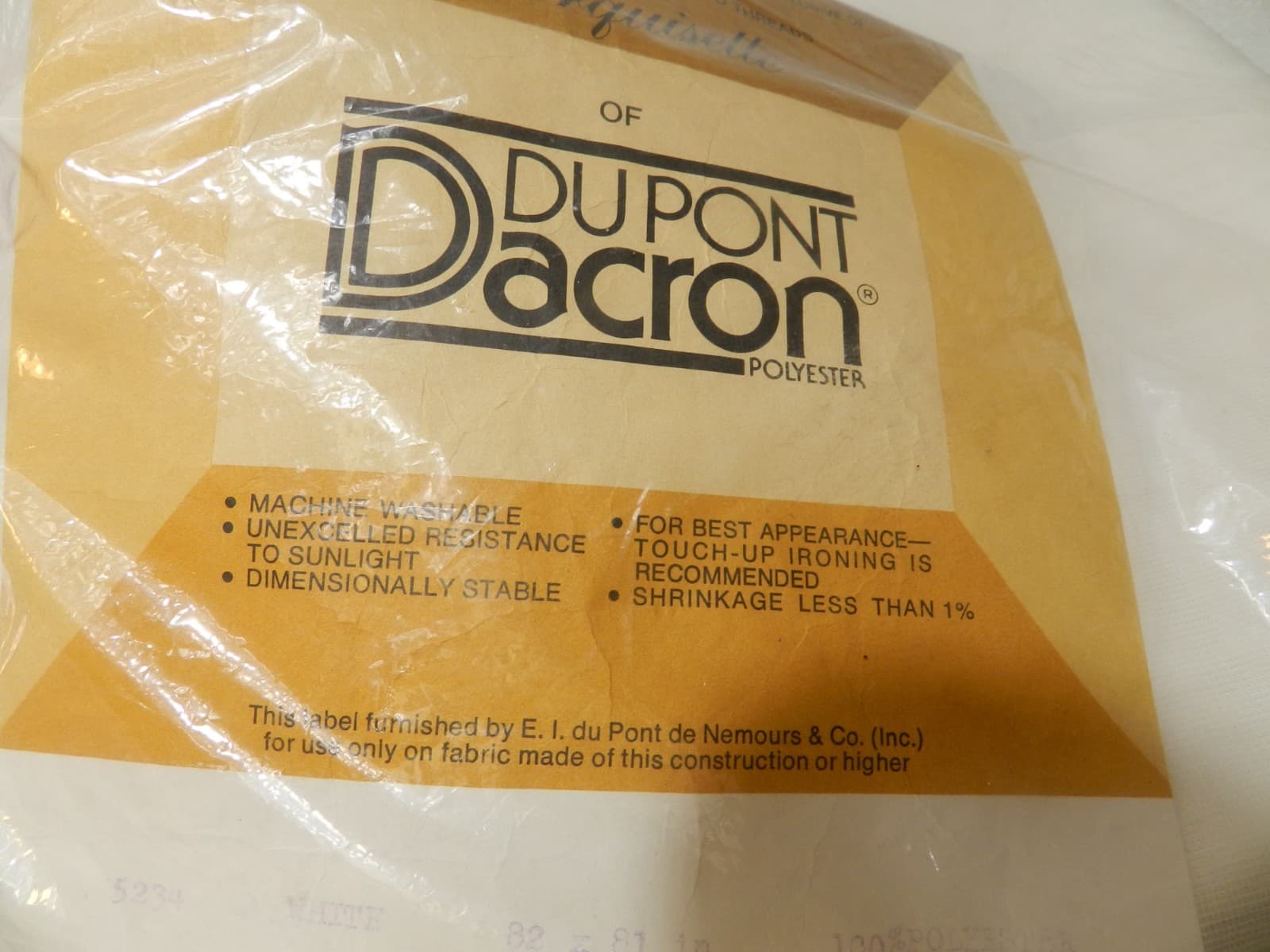 1 Pair Vintage Dacron Polyester 82" x 81" Panel Curtains Marquisette White (H5J) - Thumbnail 4