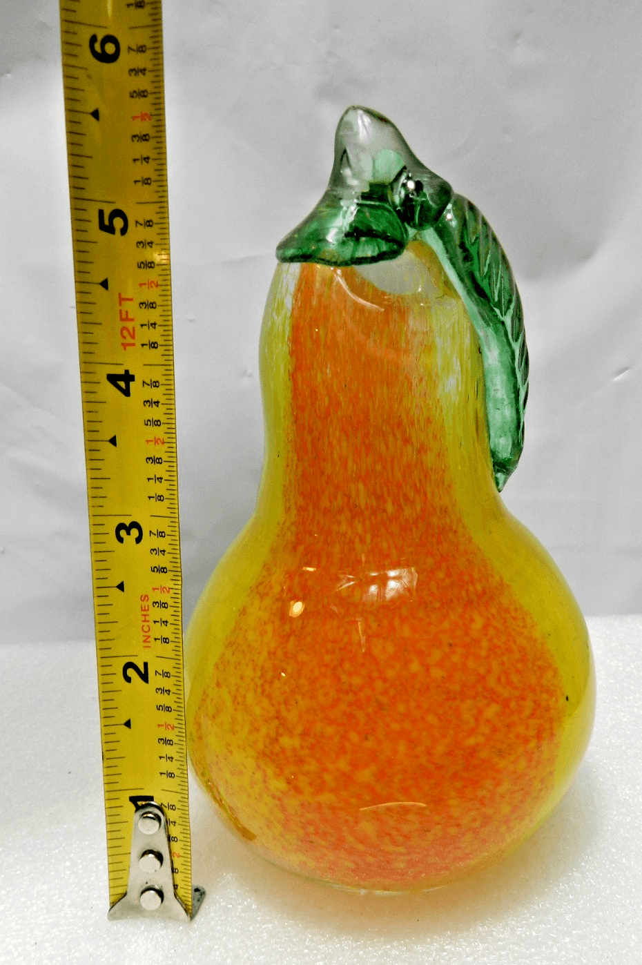 VTG Kerry Zimmerman Art Glass Blown Glass Paperweight Pear 6" Corydon IN L99S - Thumbnail 8