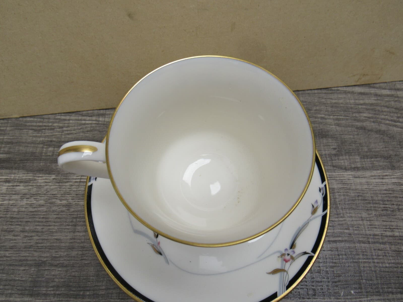 Gorham China *MANHATTAN IVORY 3 1/4" FOOTED CUP & SAUCER - Thumbnail 2