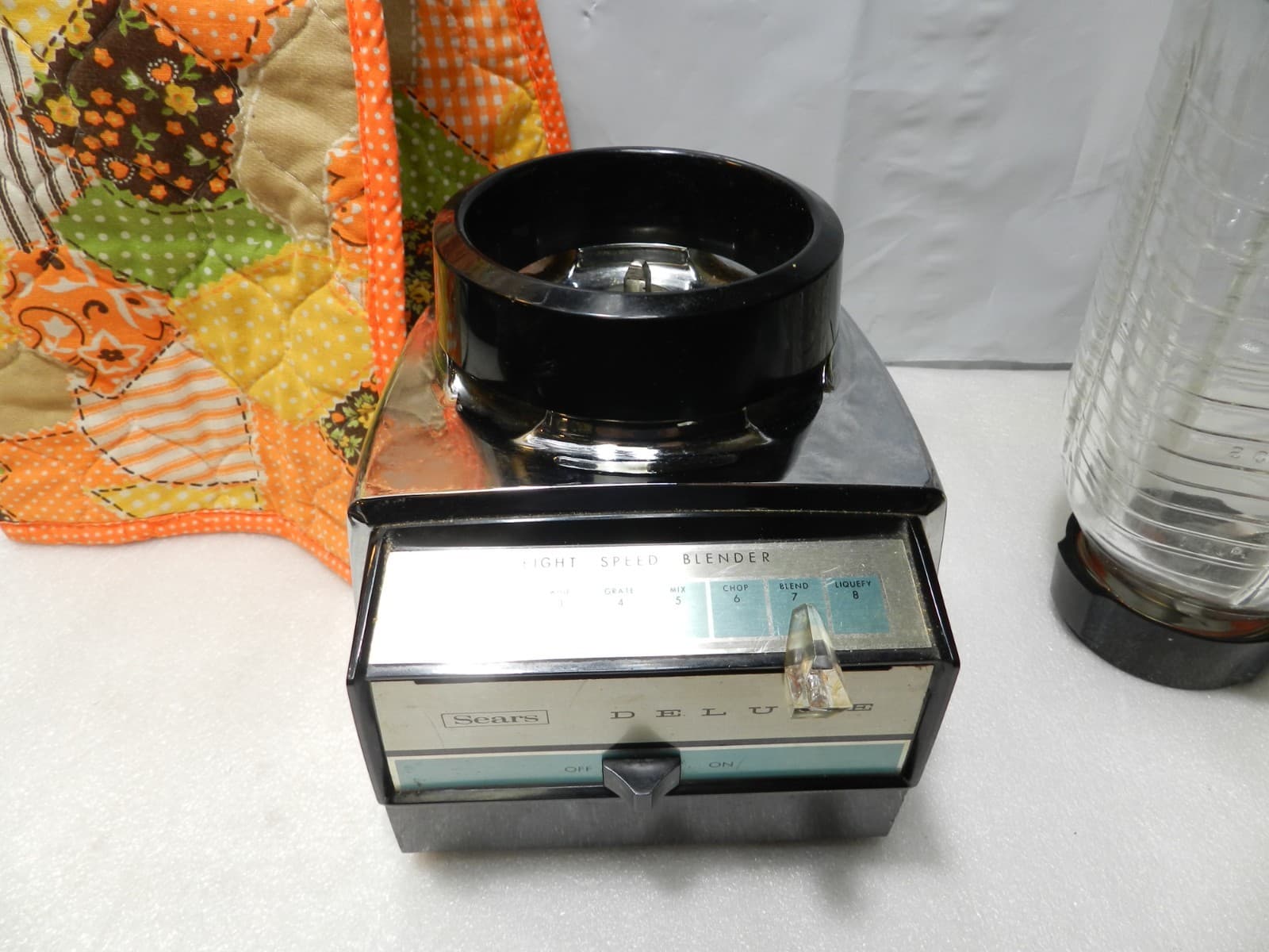 Vintage Sears Kenmore Deluxe 8 Speed 5 Cup Blender W Glass Pitcher & Cover A18 - Thumbnail 5
