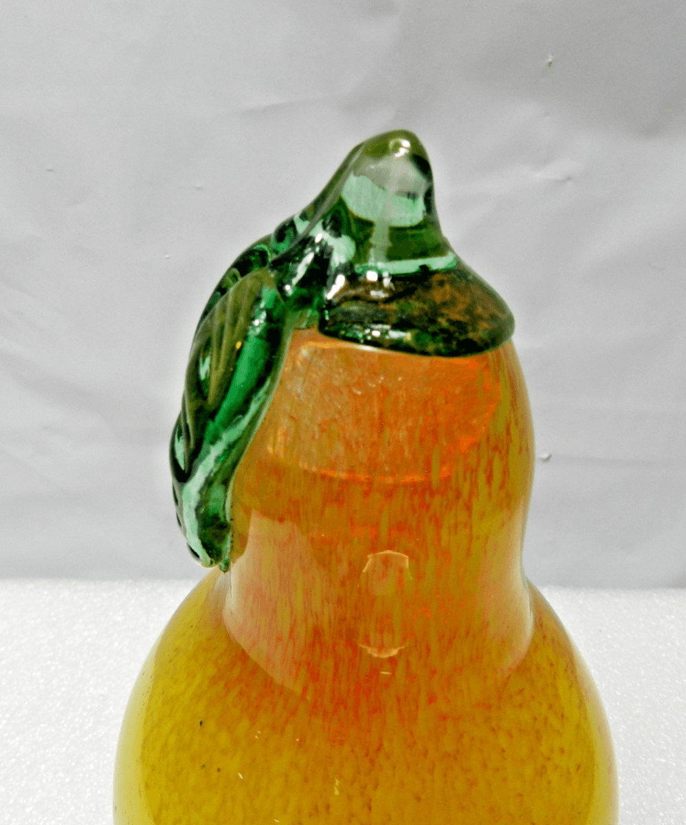 VTG Kerry Zimmerman Art Glass Blown Glass Paperweight Pear 6" Corydon IN L99S - Thumbnail 2