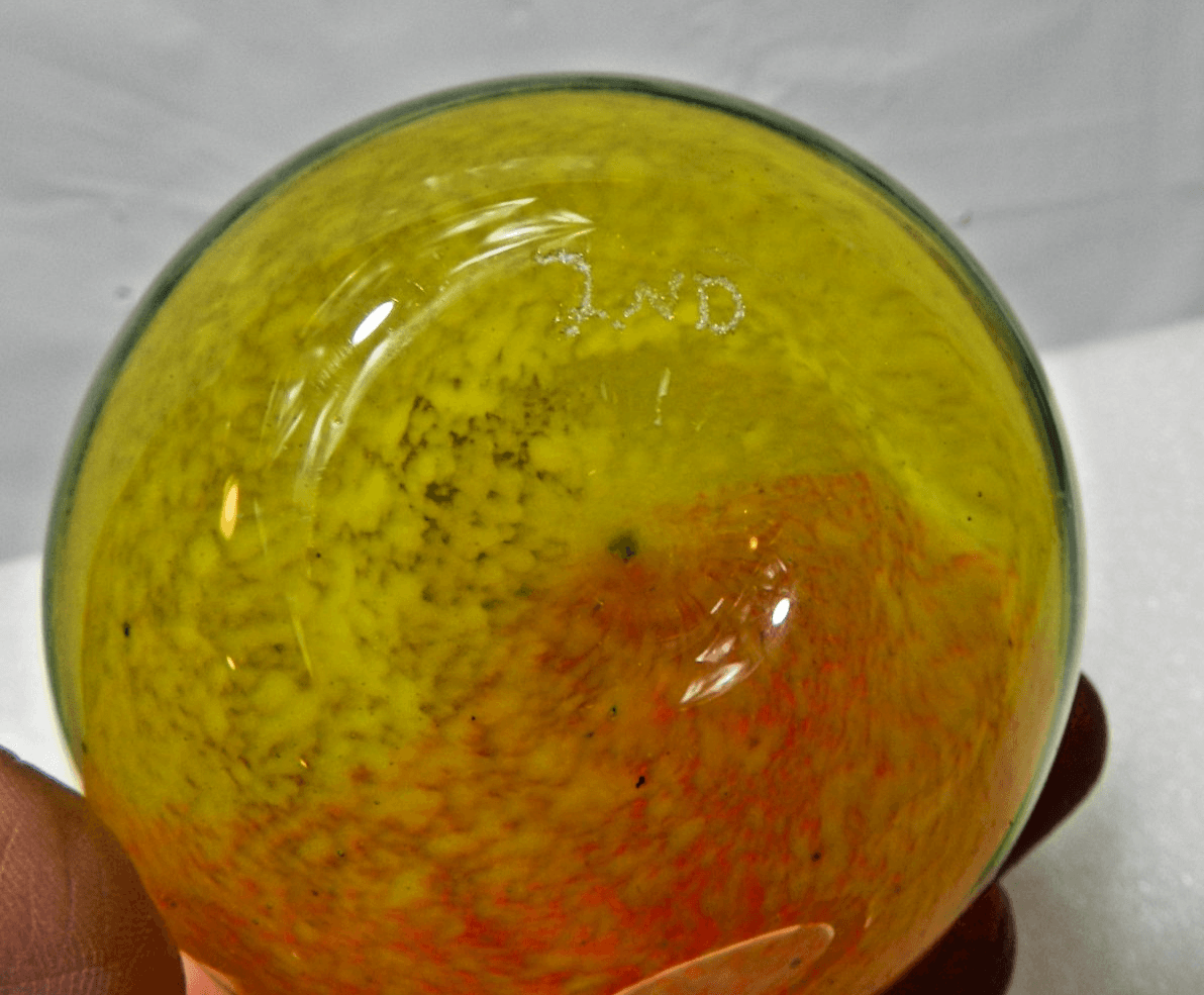 VTG Kerry Zimmerman Art Glass Blown Glass Paperweight Pear 6" Corydon IN L99S - Thumbnail 7