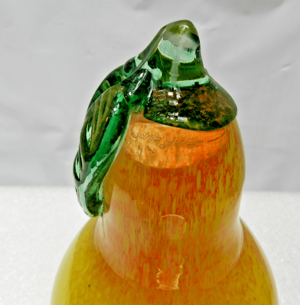VTG Kerry Zimmerman Art Glass Blown Glass Paperweight Pear 6" Corydon IN L99S - Thumbnail 9