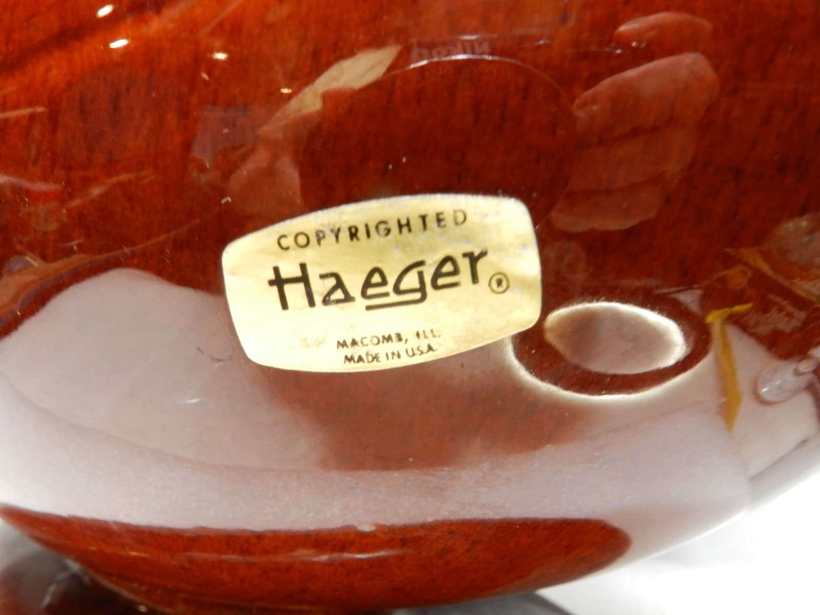Royal Haeger | Hickman Football Midcentury Modern #309 Planter Vase Brown (H4S) - Thumbnail 8