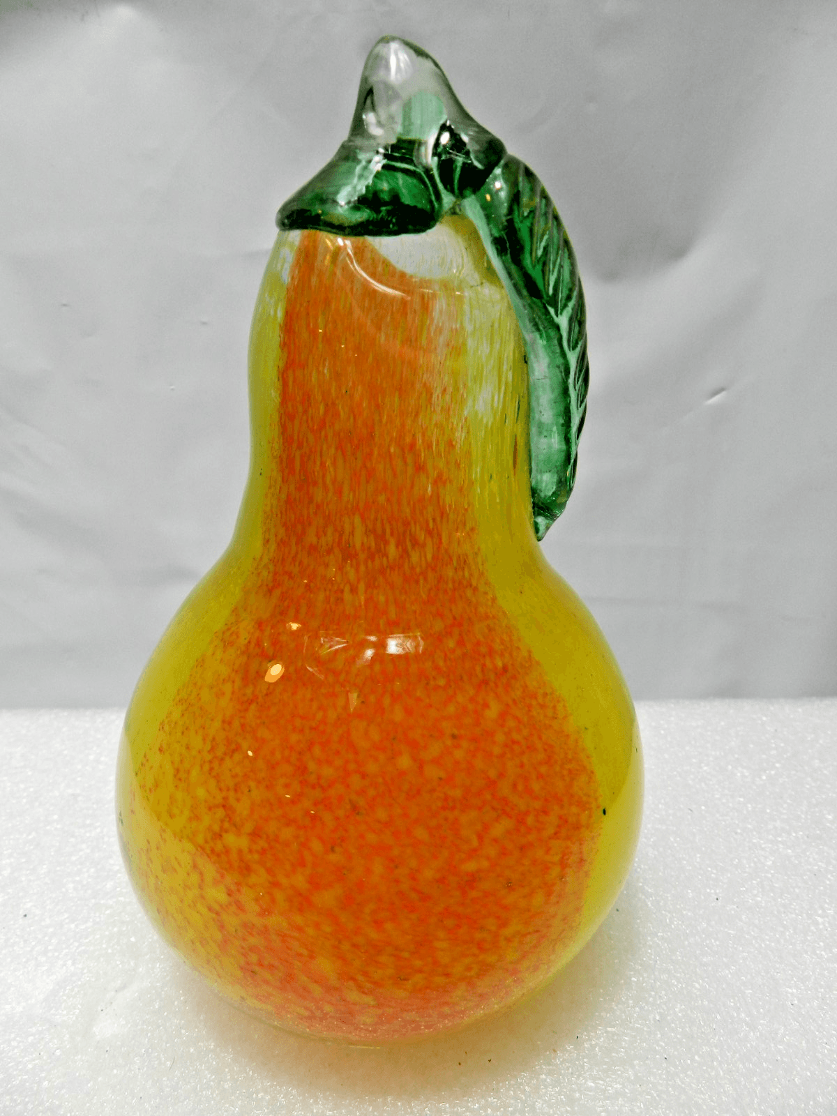 VTG Kerry Zimmerman Art Glass Blown Glass Paperweight Pear 6" Corydon IN L99S - Thumbnail 4